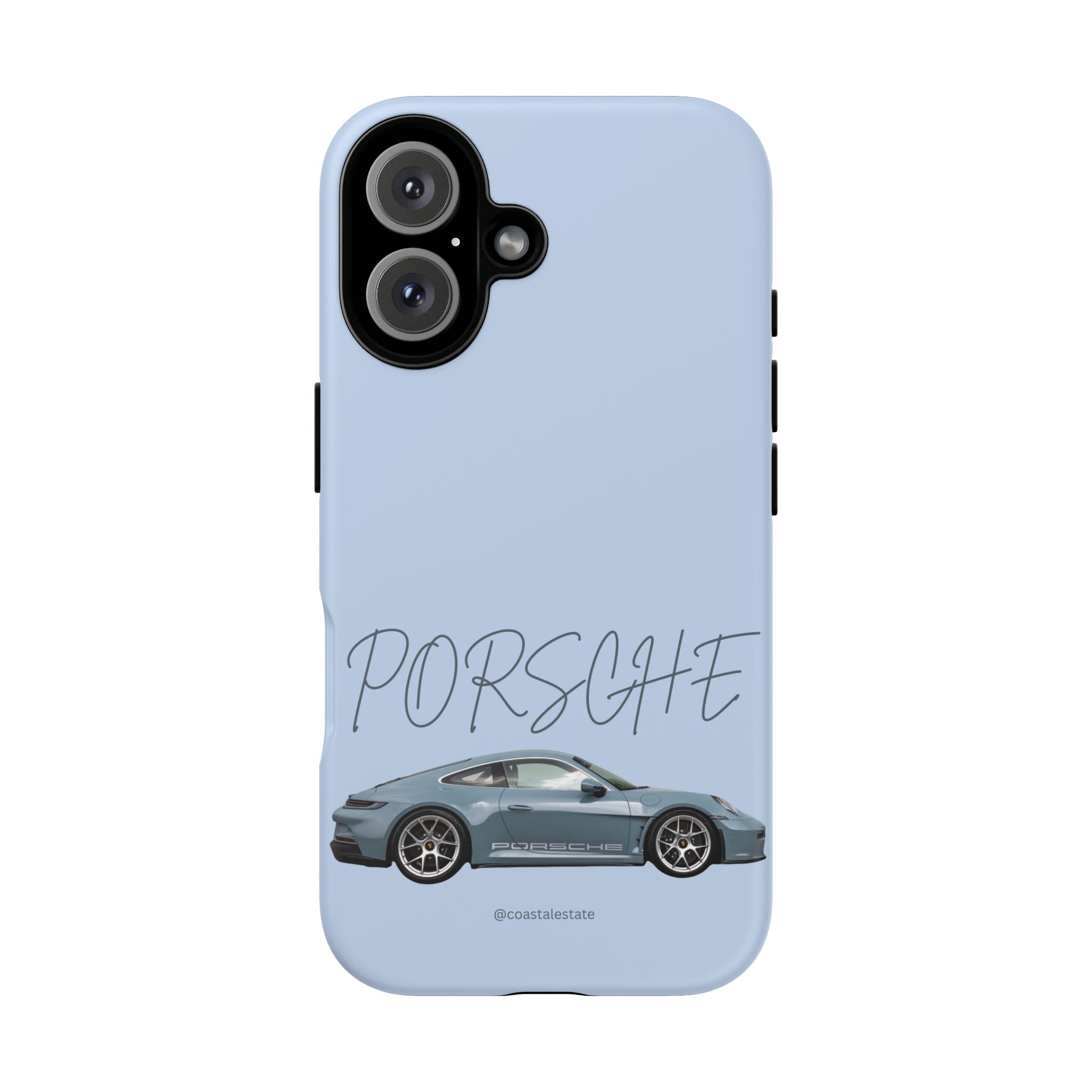 Porsche Sports Car Tough Phone Case — Light Blue Illustrated Porsche Design