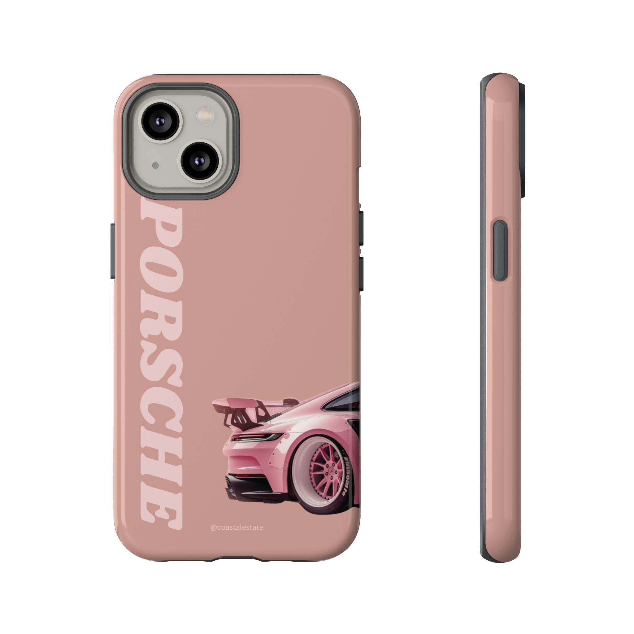 Pink Porsche Illustration phone case | Porsche phone case