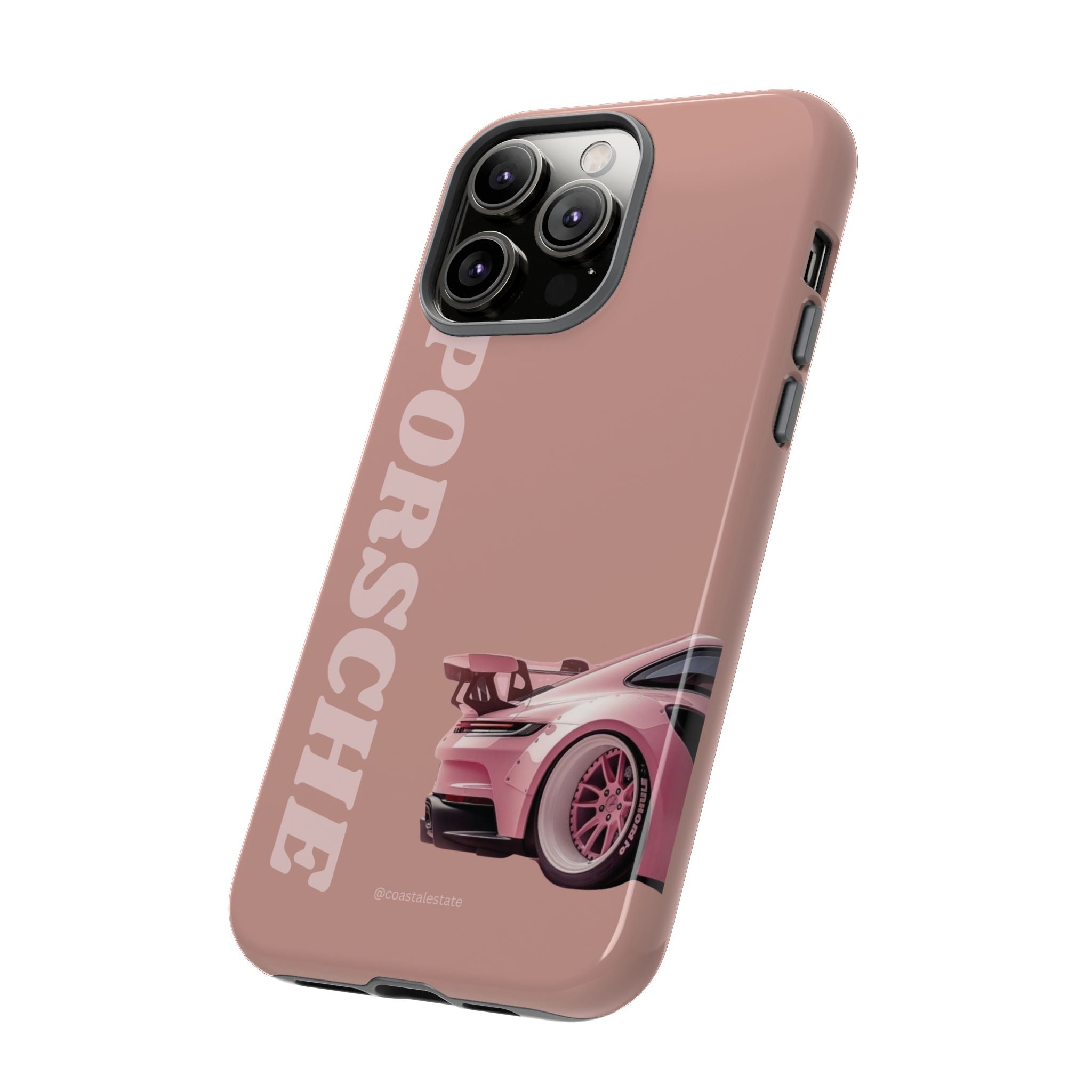 Pink Porsche Illustration phone case | Porsche phone case