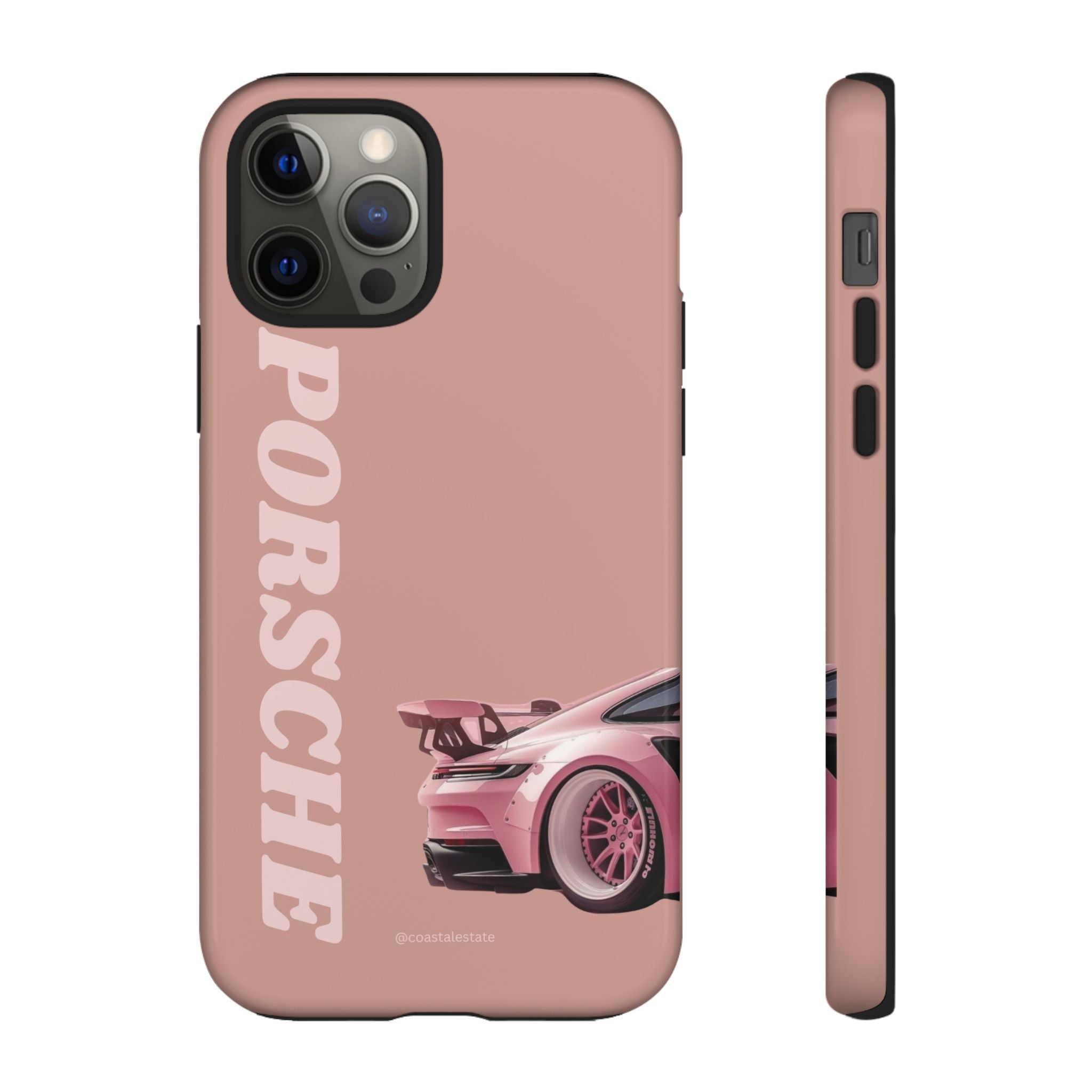 Pink Porsche Illustration phone case | Porsche phone case