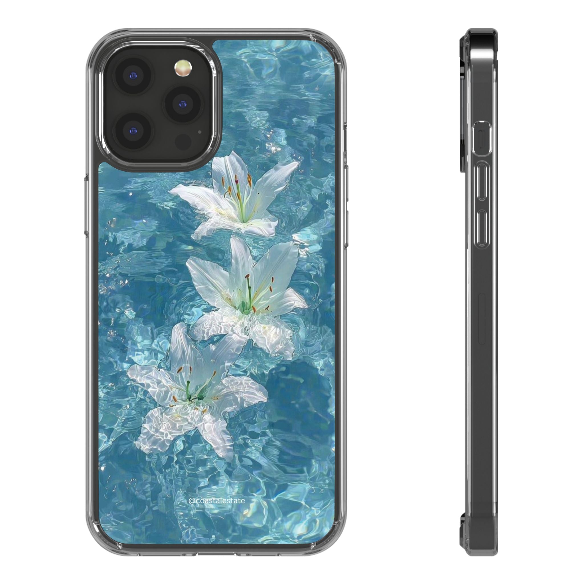 Floral Water Lily Clear Phone Case