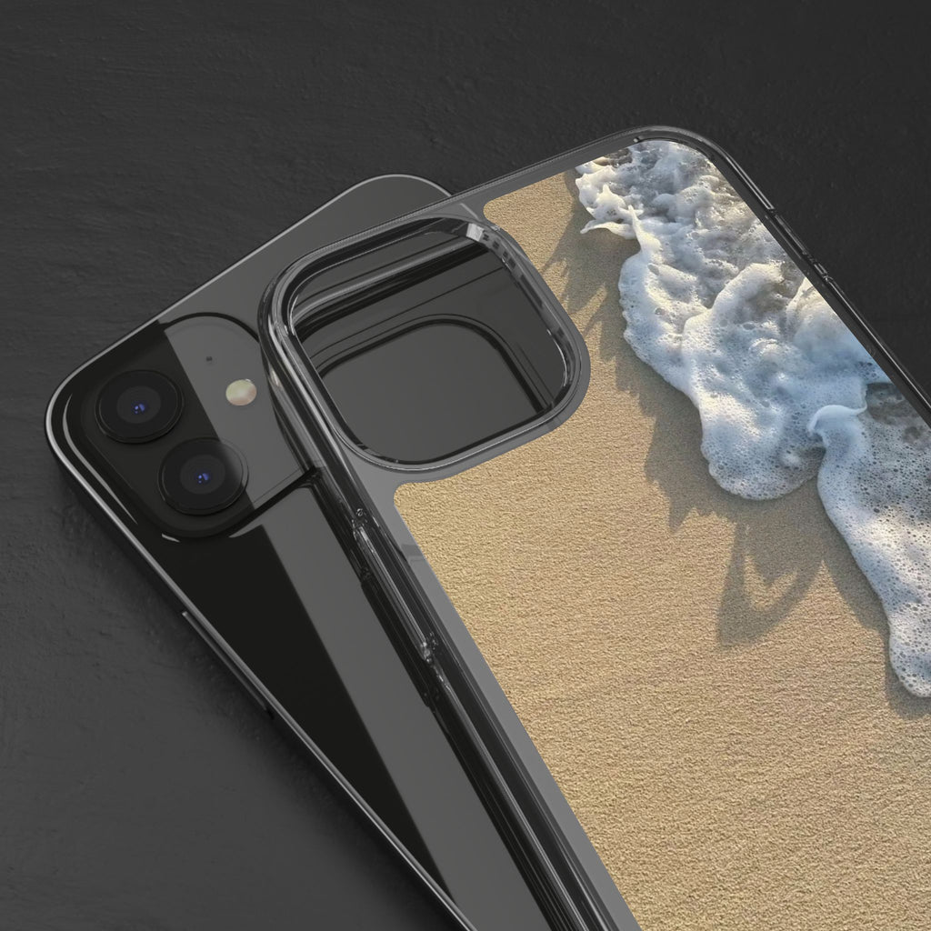 Clear Phone Case — Realistic Beach Wave Sand Design