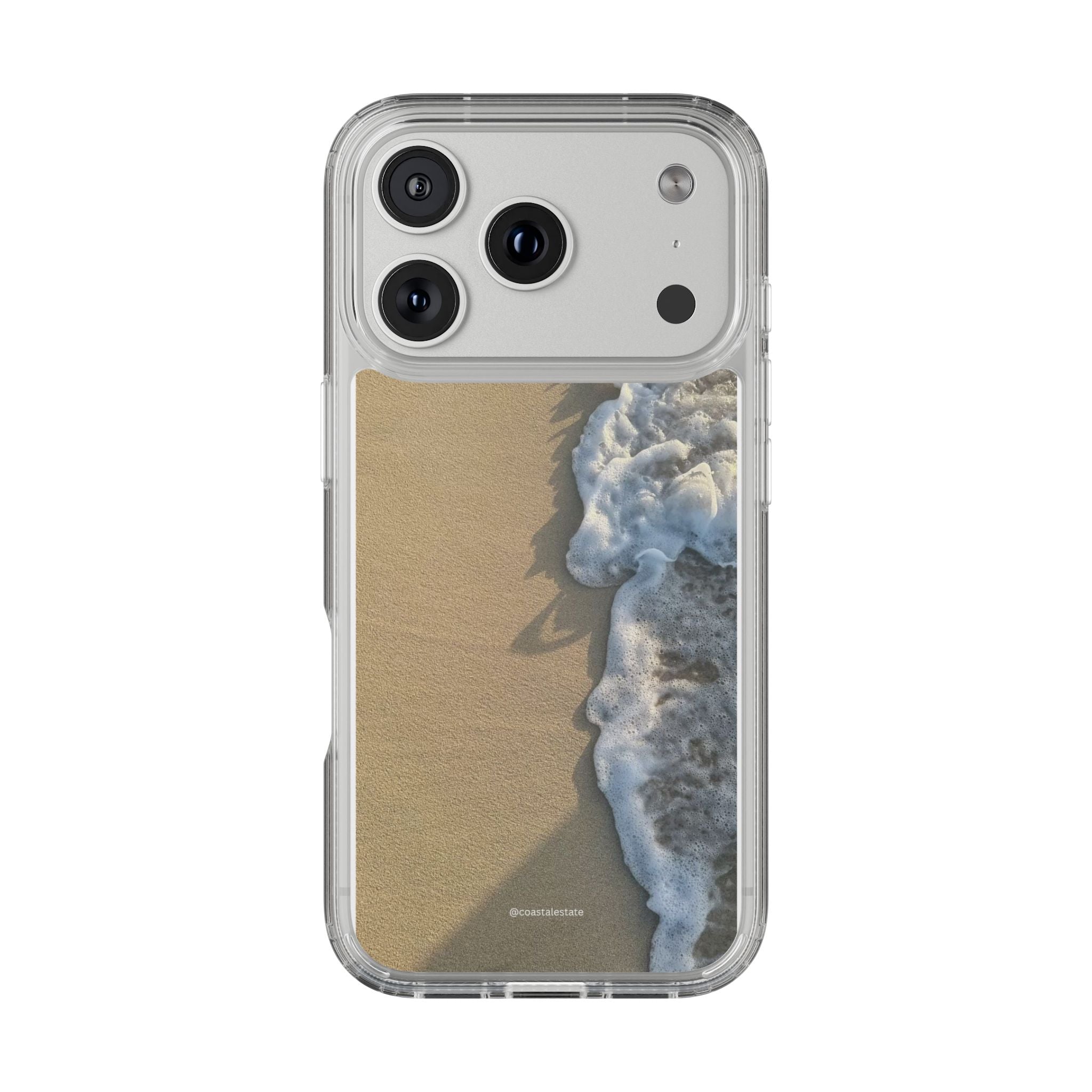 Clear Phone Case — Realistic Beach Wave Sand Design