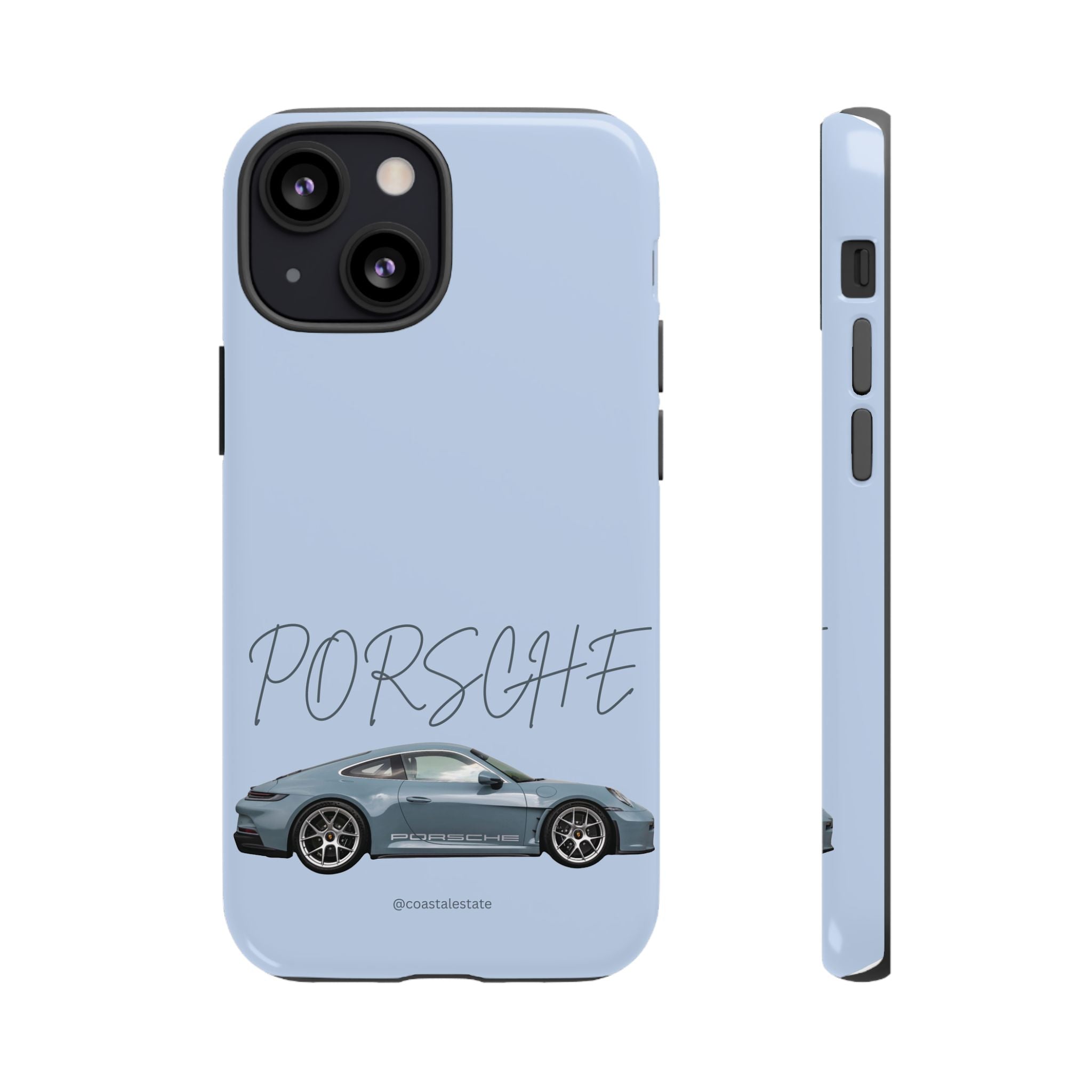 Porsche Sports Car Tough Phone Case — Light Blue Illustrated Porsche Design