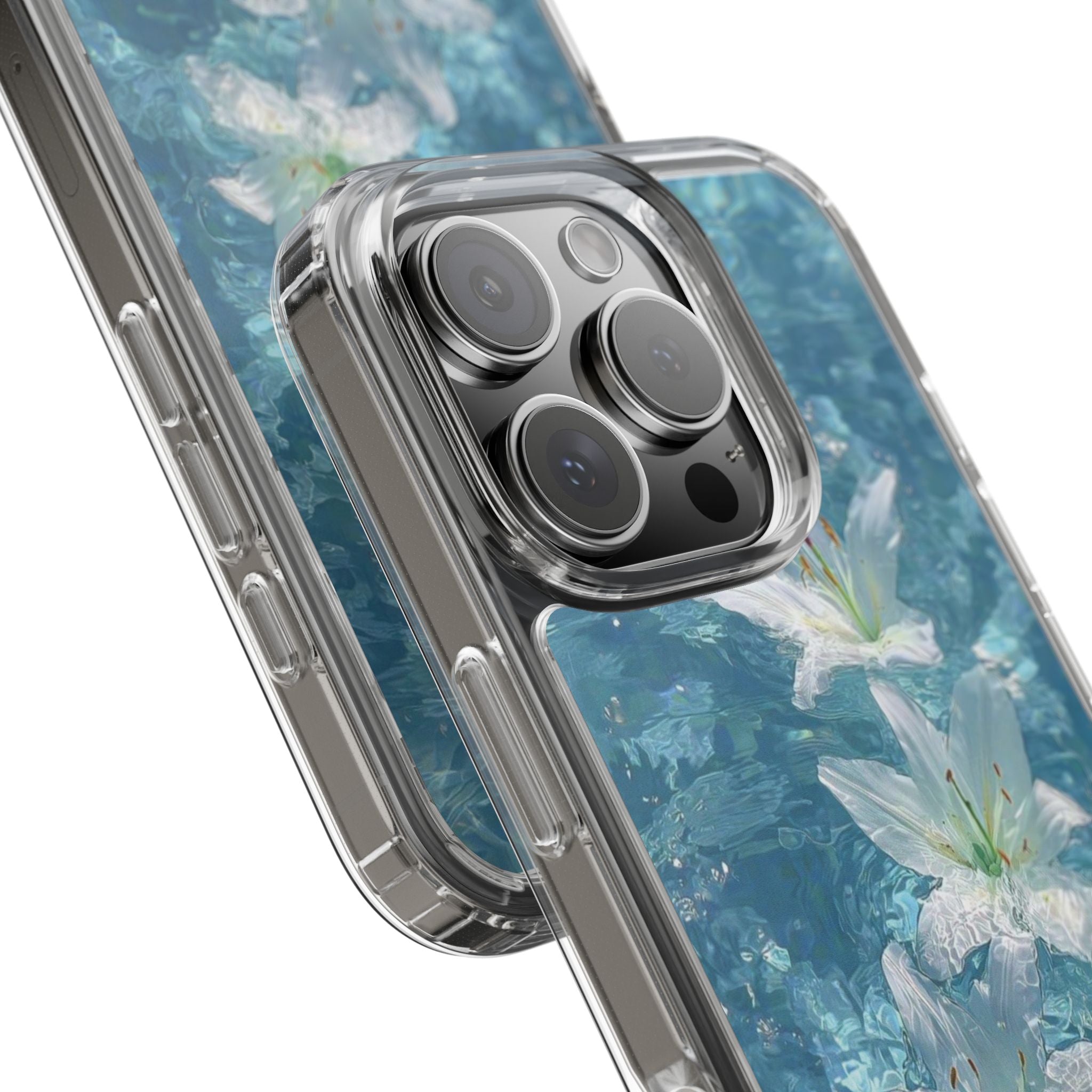 Floral Water Lily Clear Phone Case