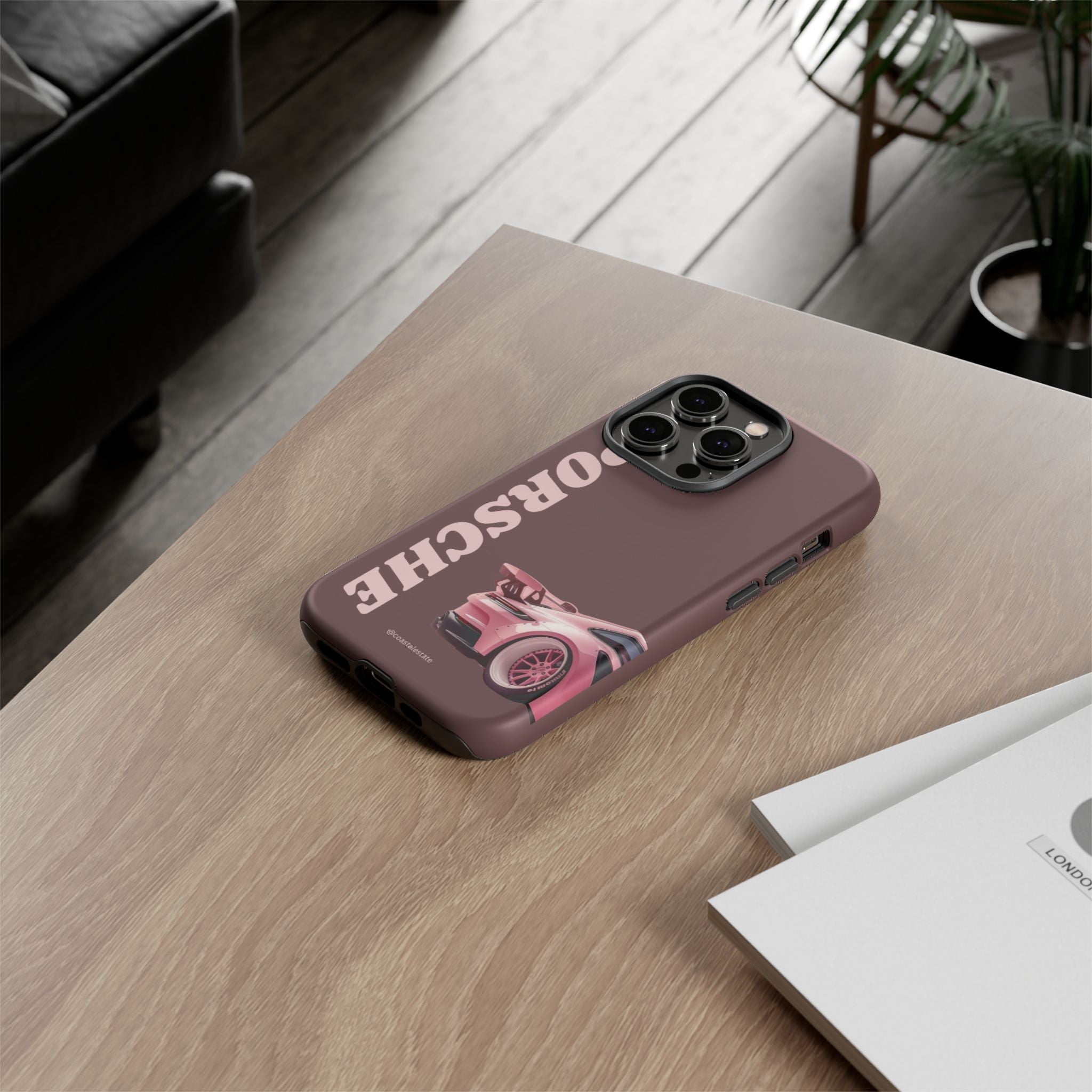 Pink Porsche Illustration Phone Case | iPhone Samsung