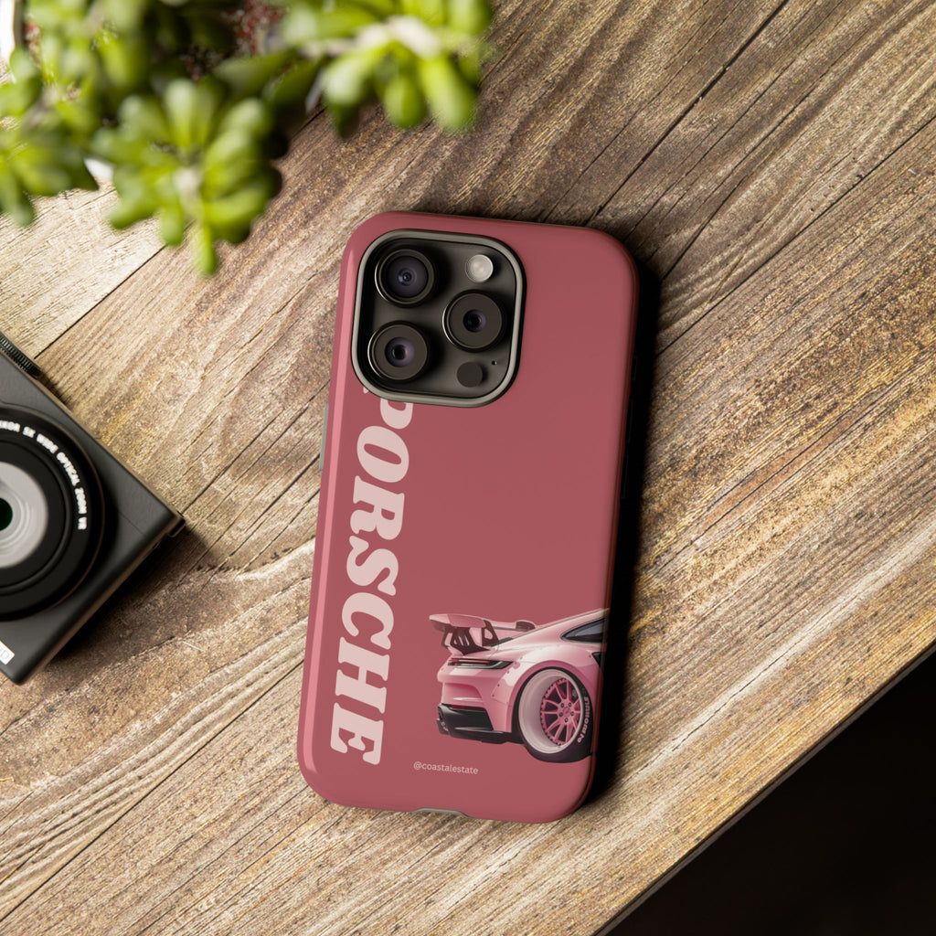 Pink Porsche Graphic Tough Case | Sport Car Phone Cover