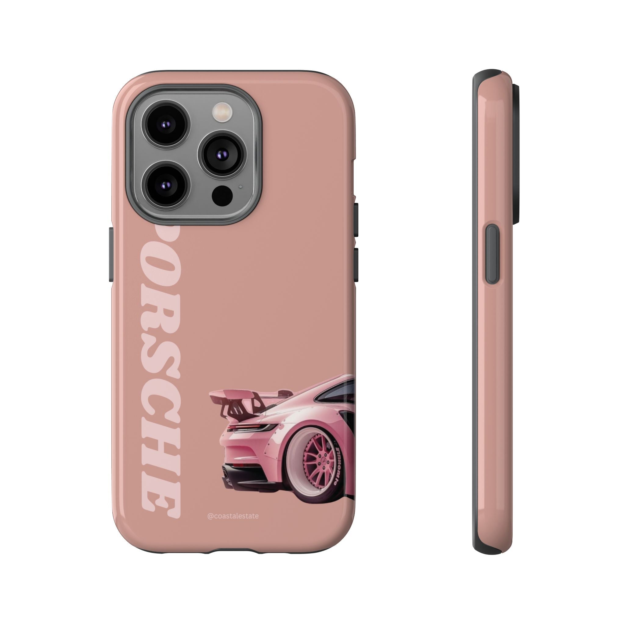 Pink Porsche Illustration phone case | Porsche phone case