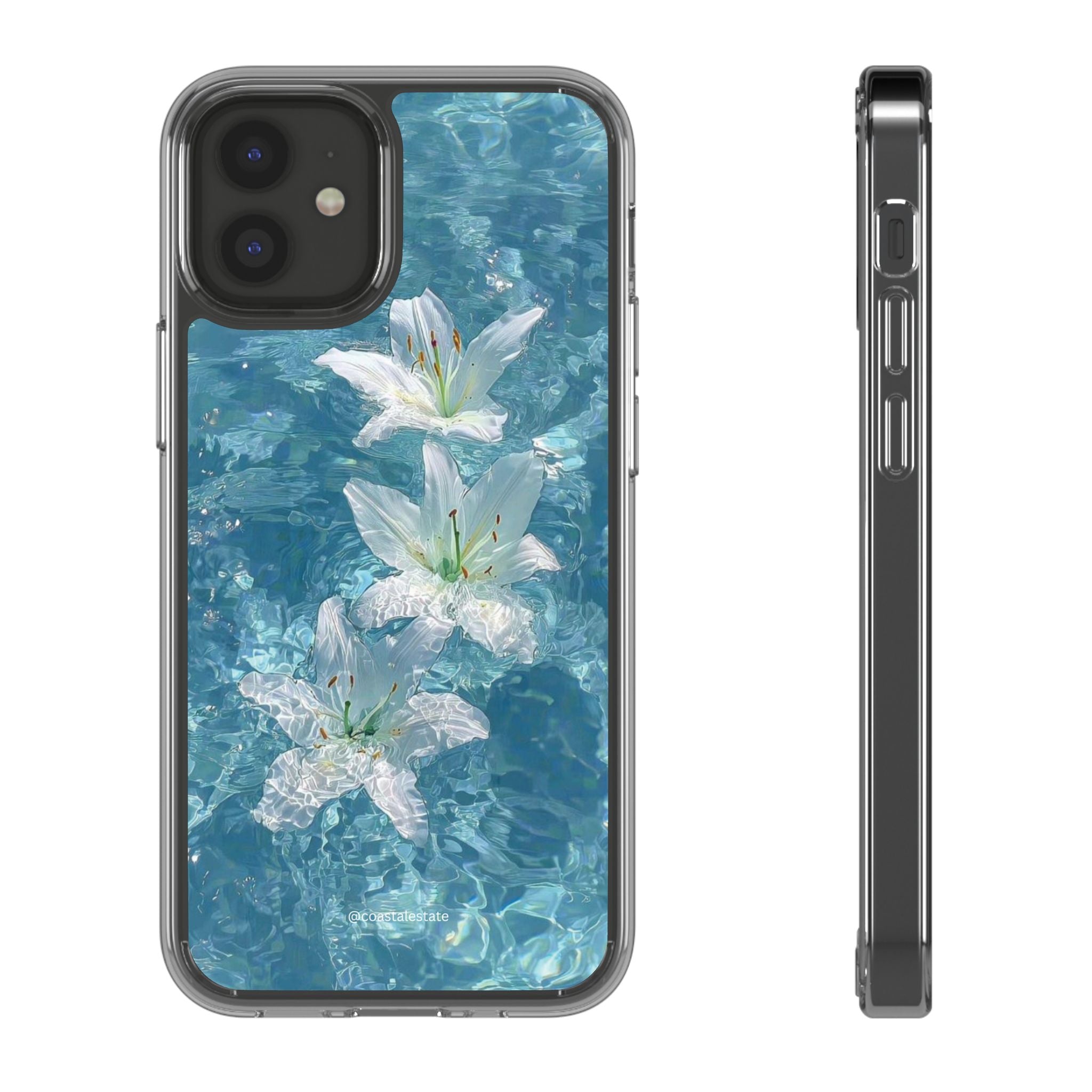 Floral Water Lily Clear Phone Case