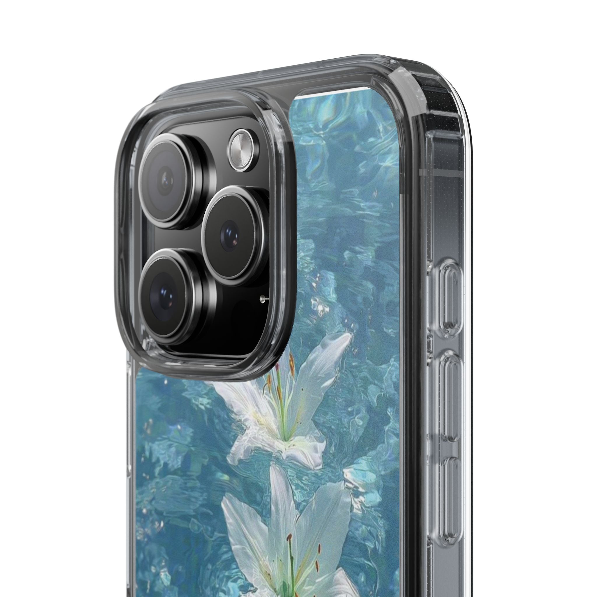 Floral Water Lily Clear Phone Case