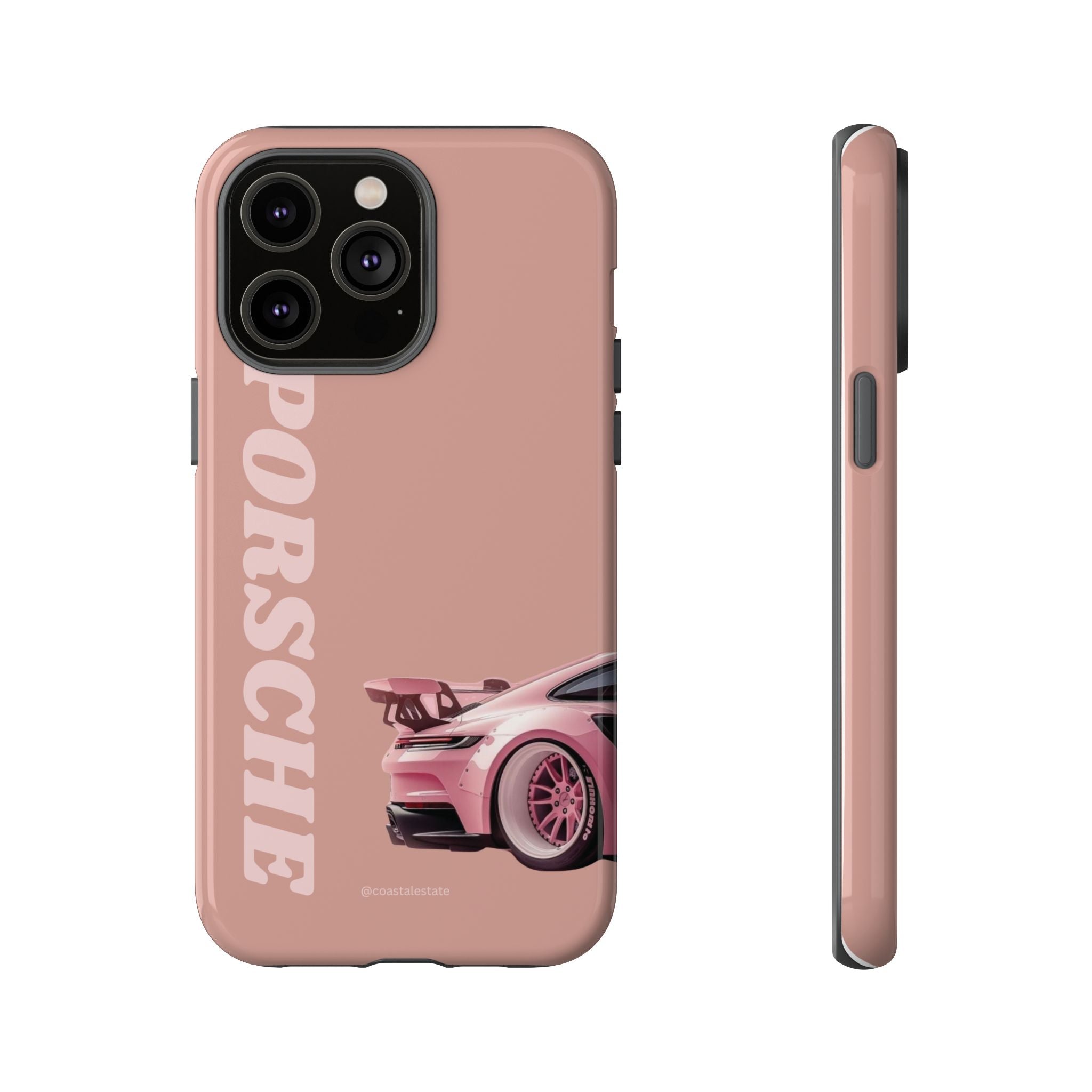Pink Porsche Illustration phone case | Porsche phone case