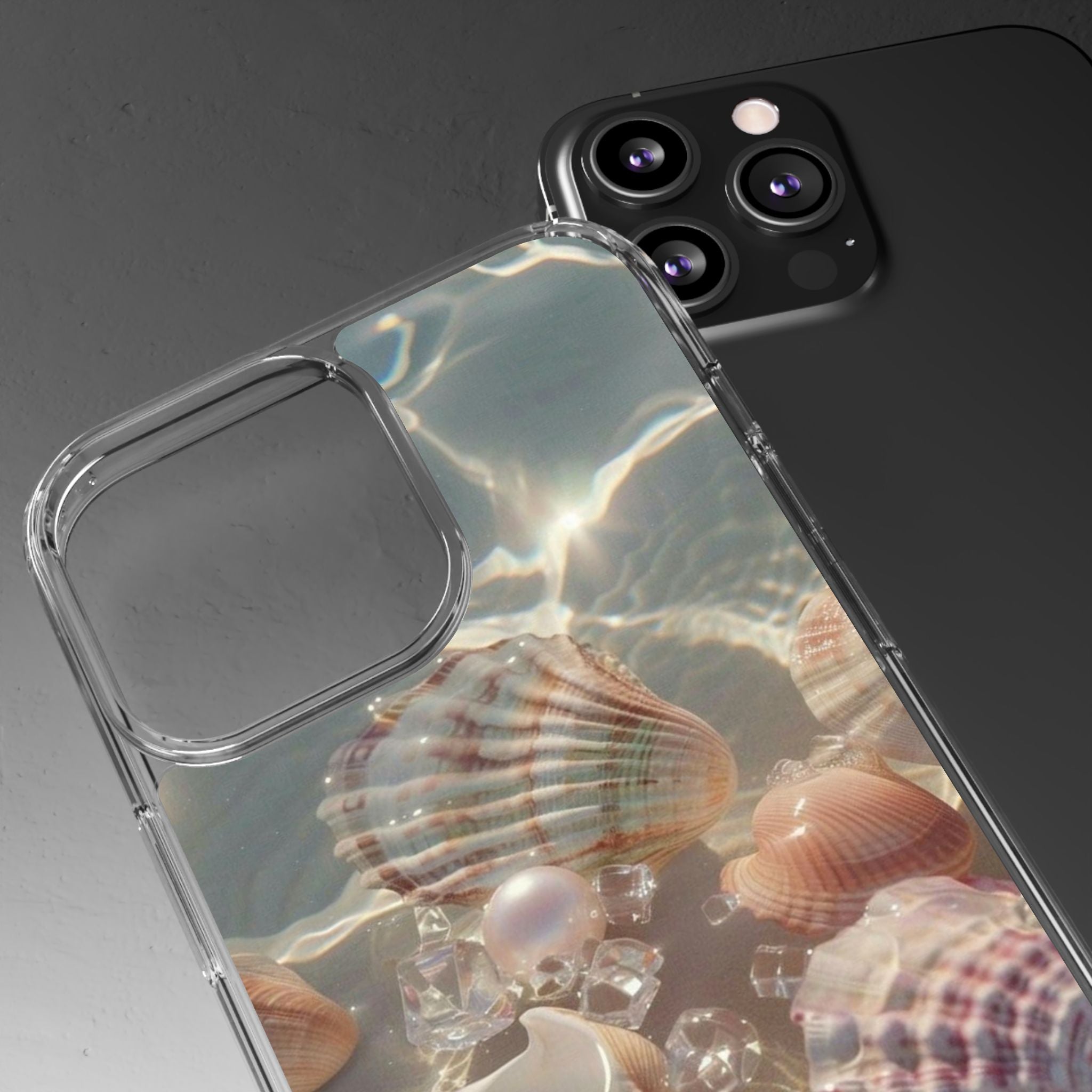 Seashell Pearl Clear Phone Case
