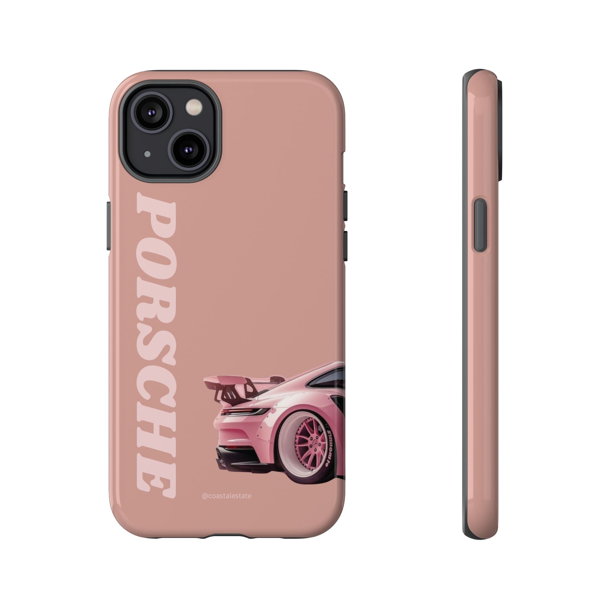 Pink Porsche Illustration phone case | Porsche phone case