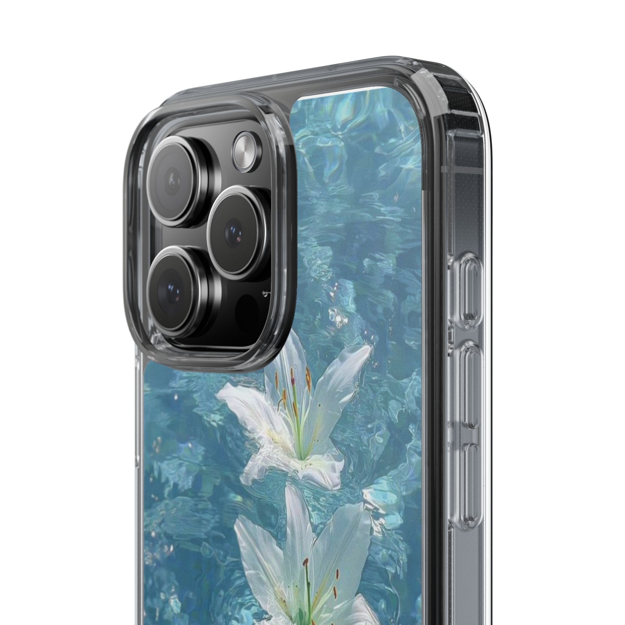 Floral Water Lily Clear Phone Case