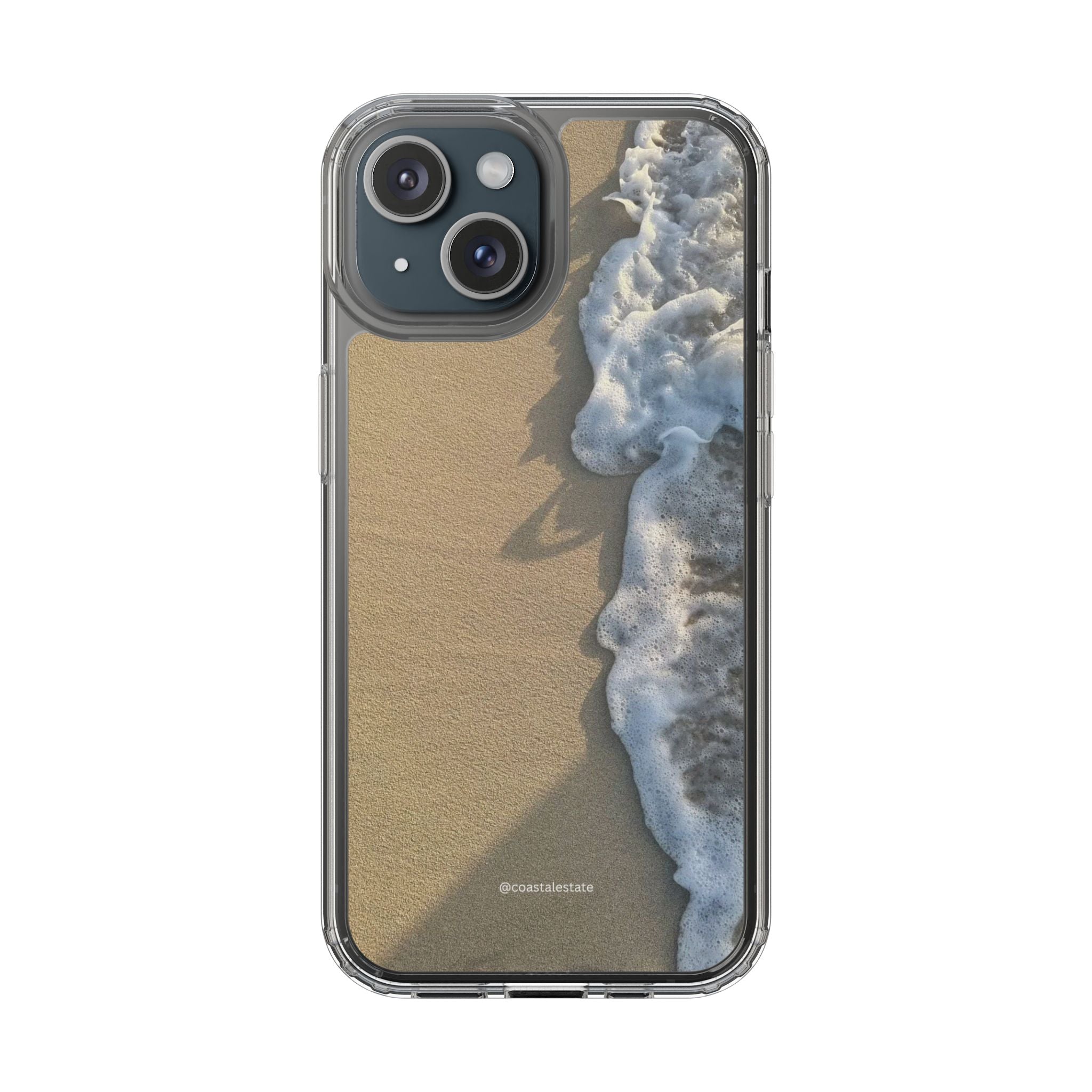 Clear Phone Case — Realistic Beach Wave Sand Design