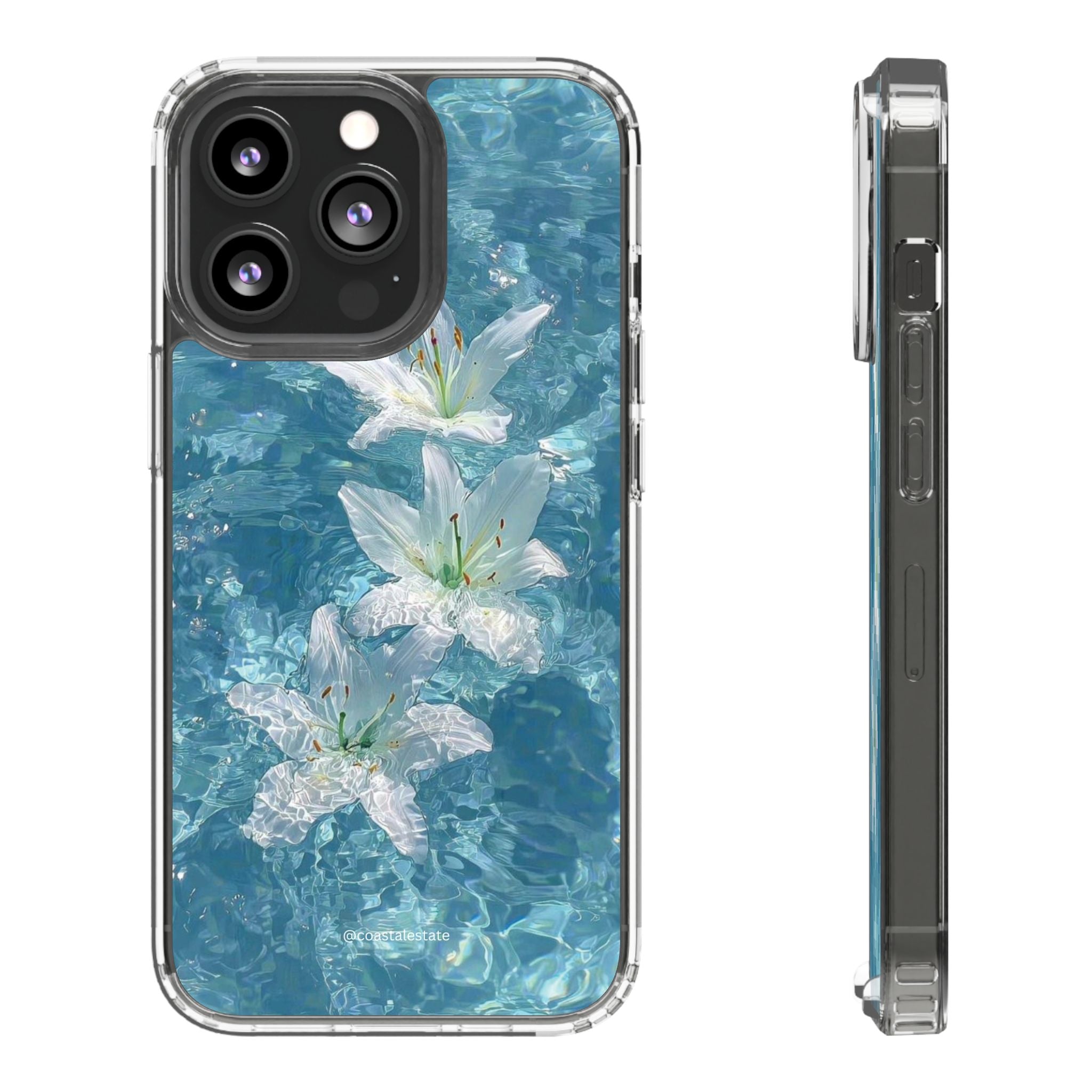 Floral Water Lily Clear Phone Case