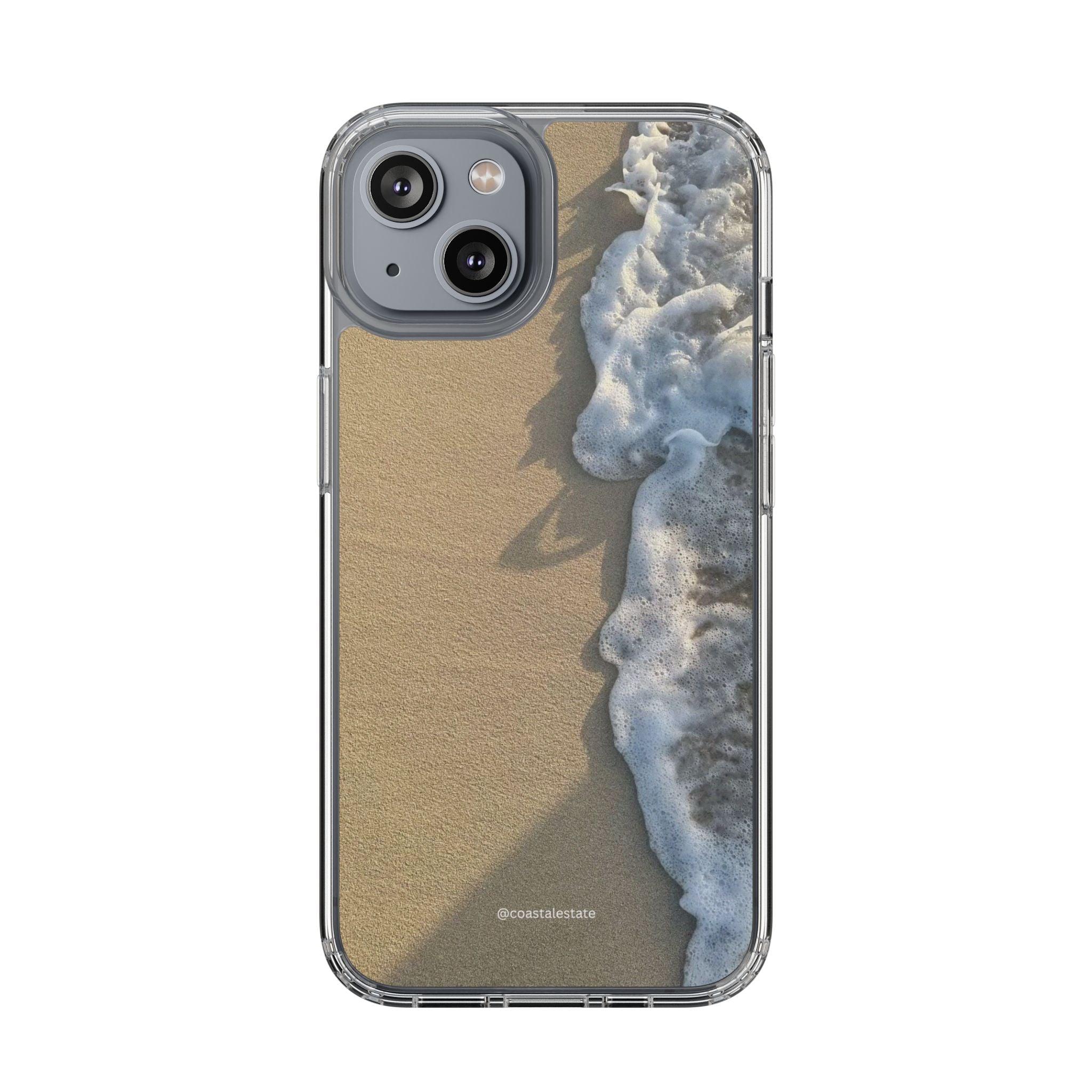 Clear Phone Case — Realistic Beach Wave Sand Design