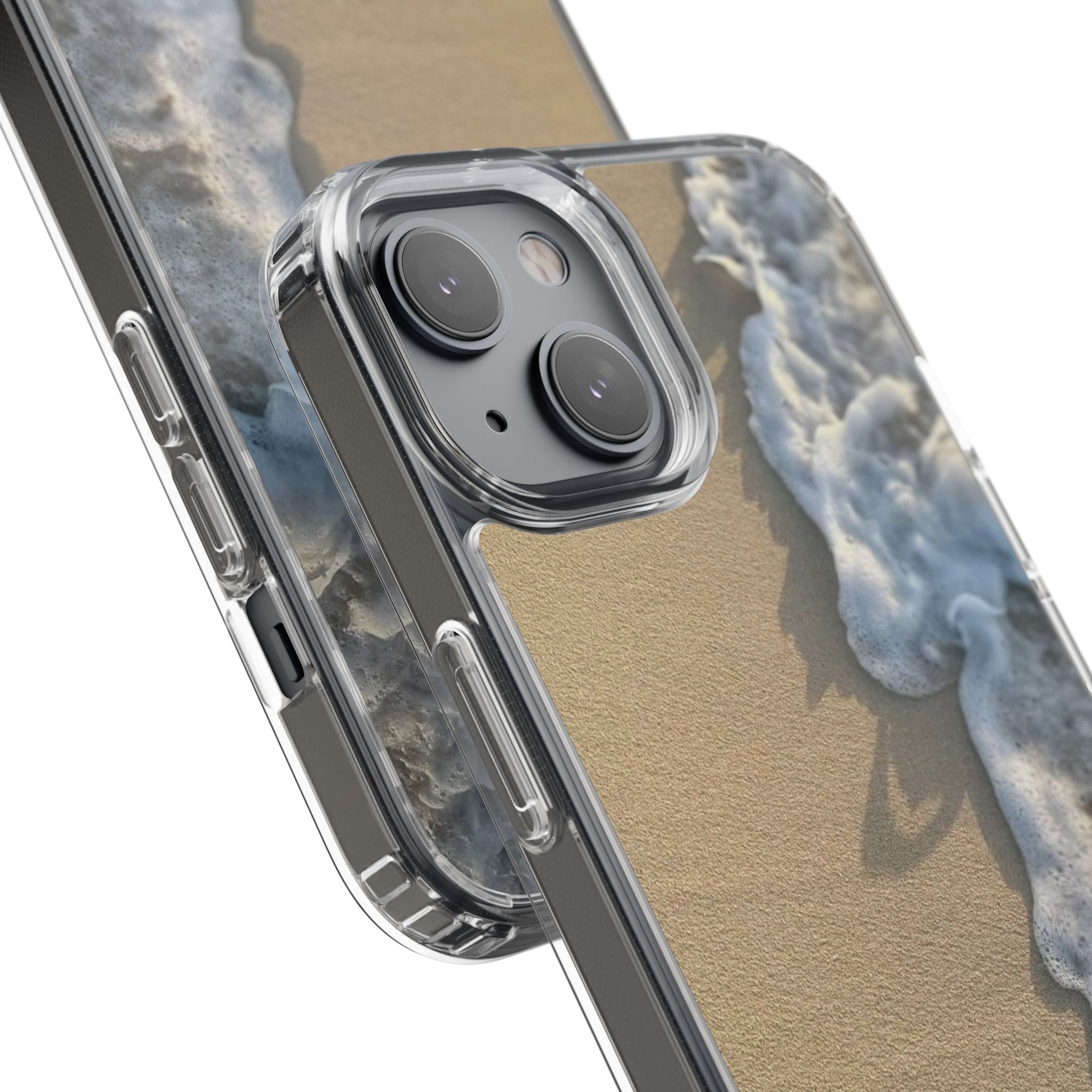 Clear Phone Case — Realistic Beach Wave Sand Design