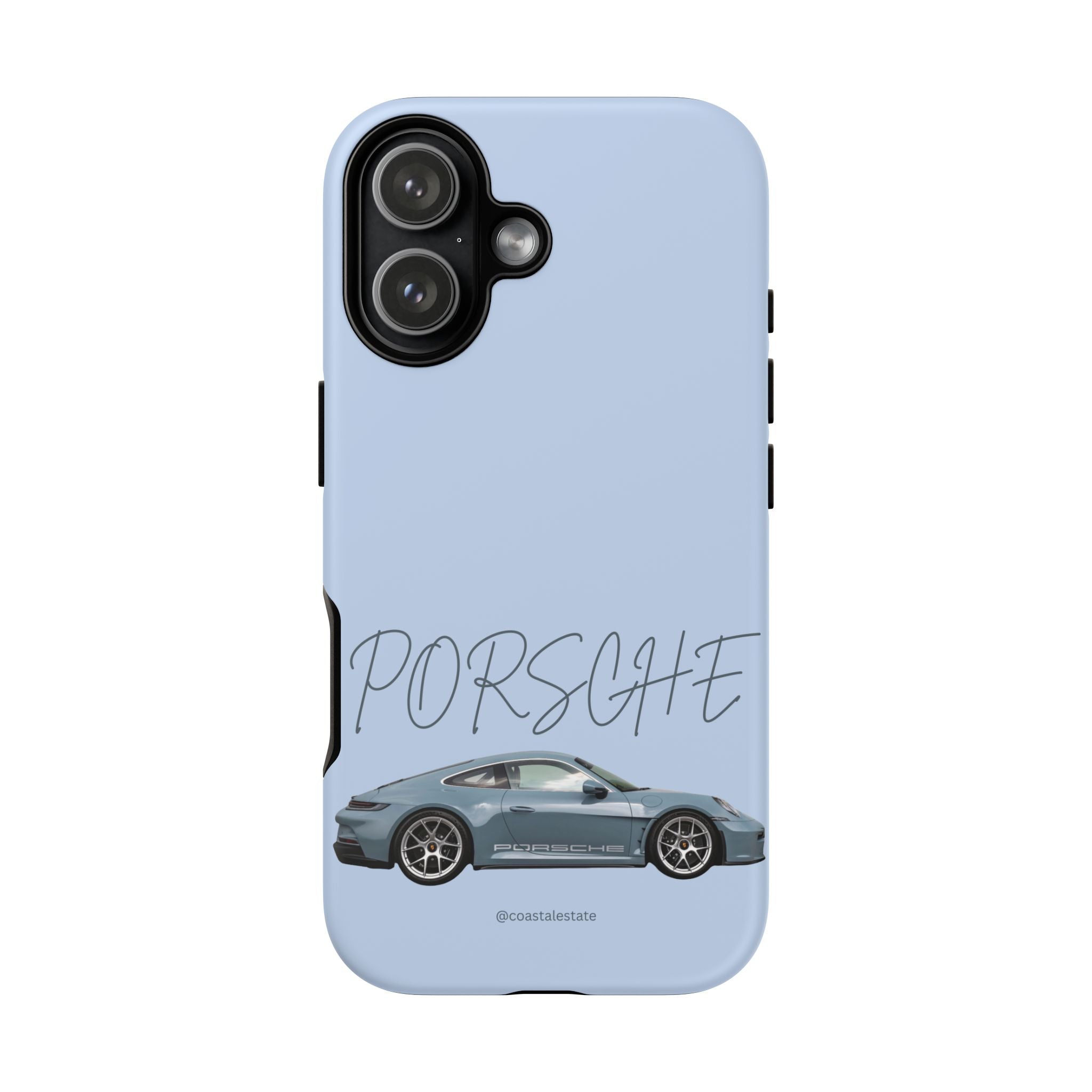 Porsche Sports Car Tough Phone Case — Light Blue Illustrated Porsche Design