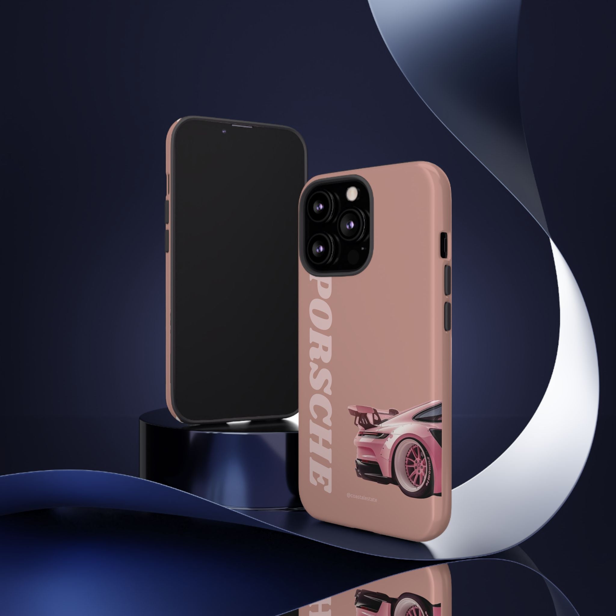 Pink Porsche Illustration phone case | Porsche phone case