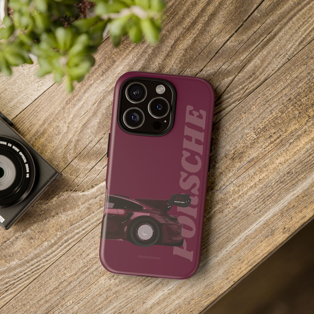 Burgundy Porsche Rear Profile Phone Case | Tough Cases