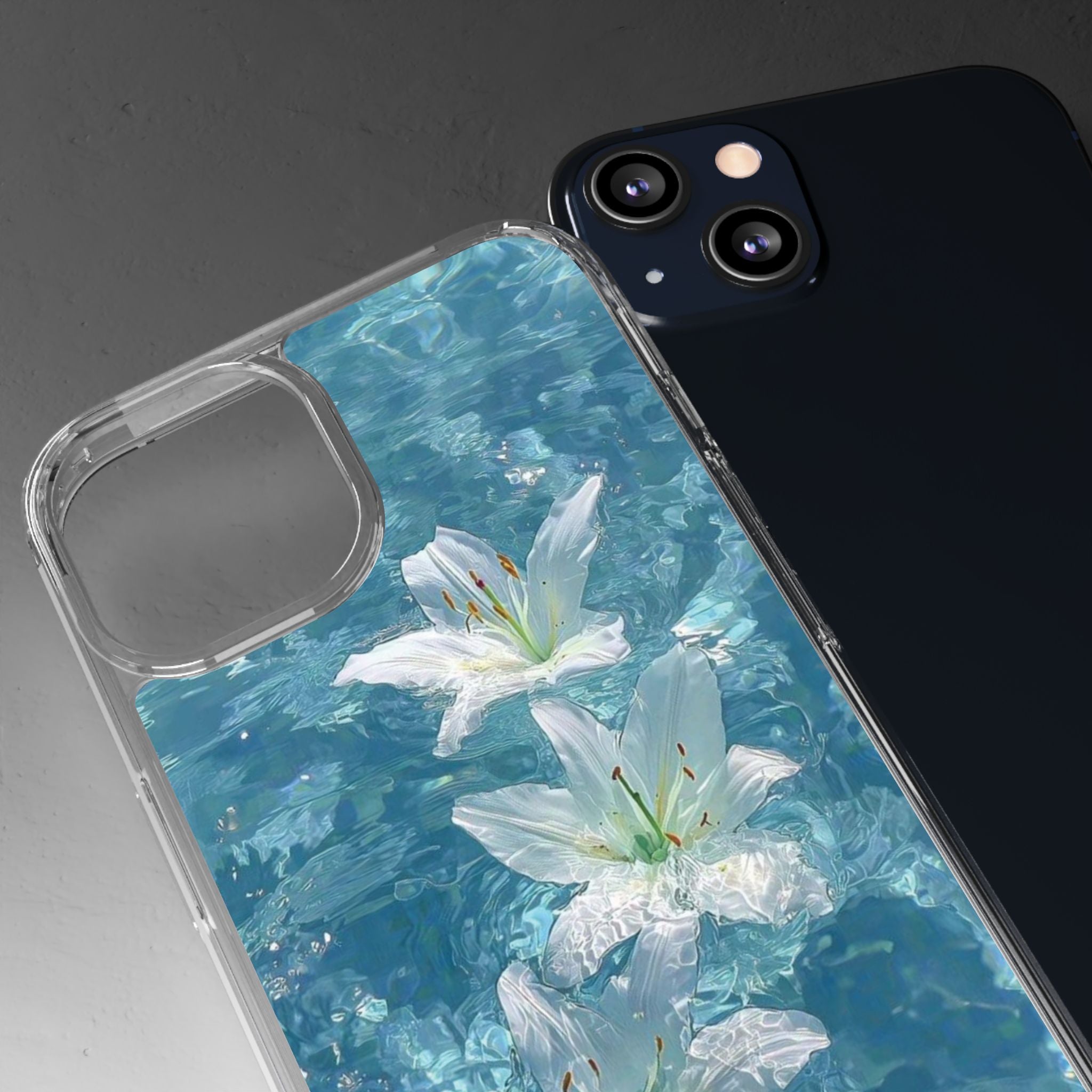 Floral Water Lily Clear Phone Case
