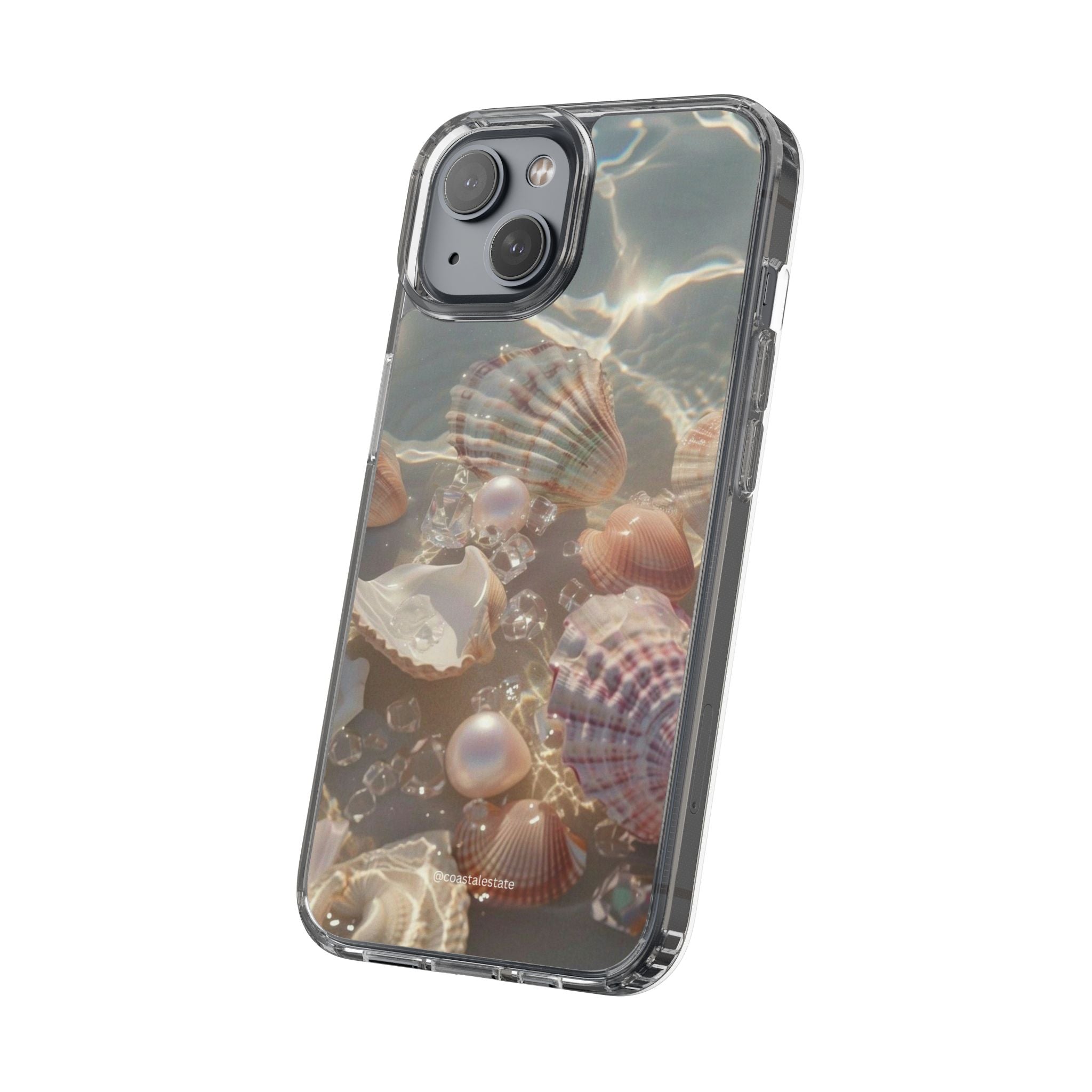 Seashell Pearl Clear Phone Case