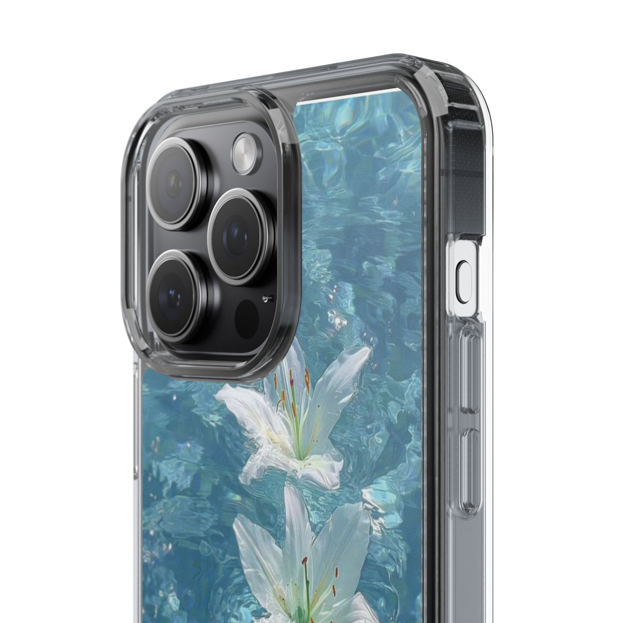 Floral Water Lily Clear Phone Case