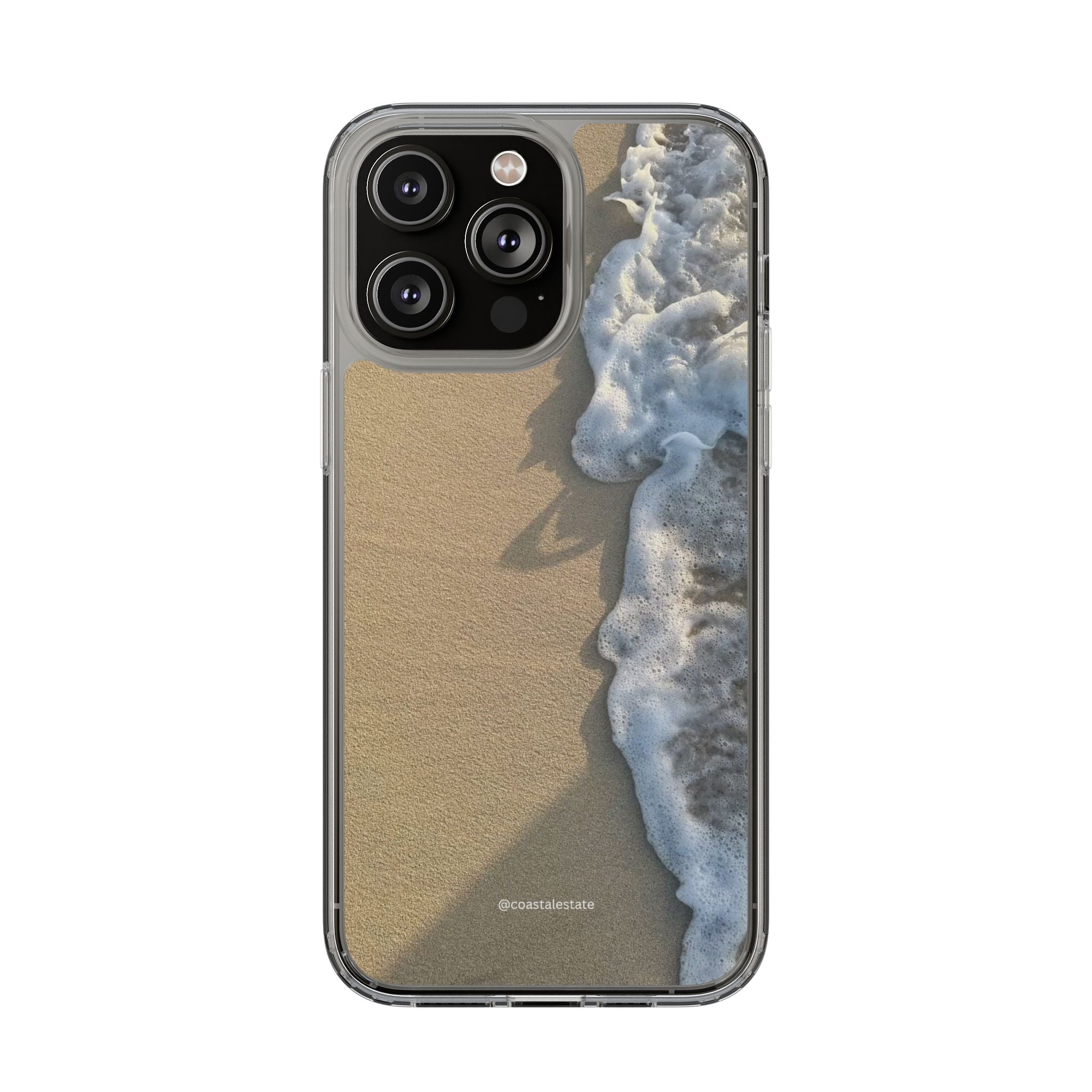 Clear Phone Case — Realistic Beach Wave Sand Design