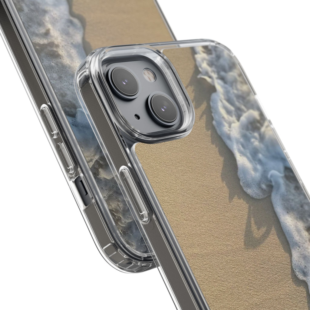 Clear Phone Case — Realistic Beach Wave Sand Design