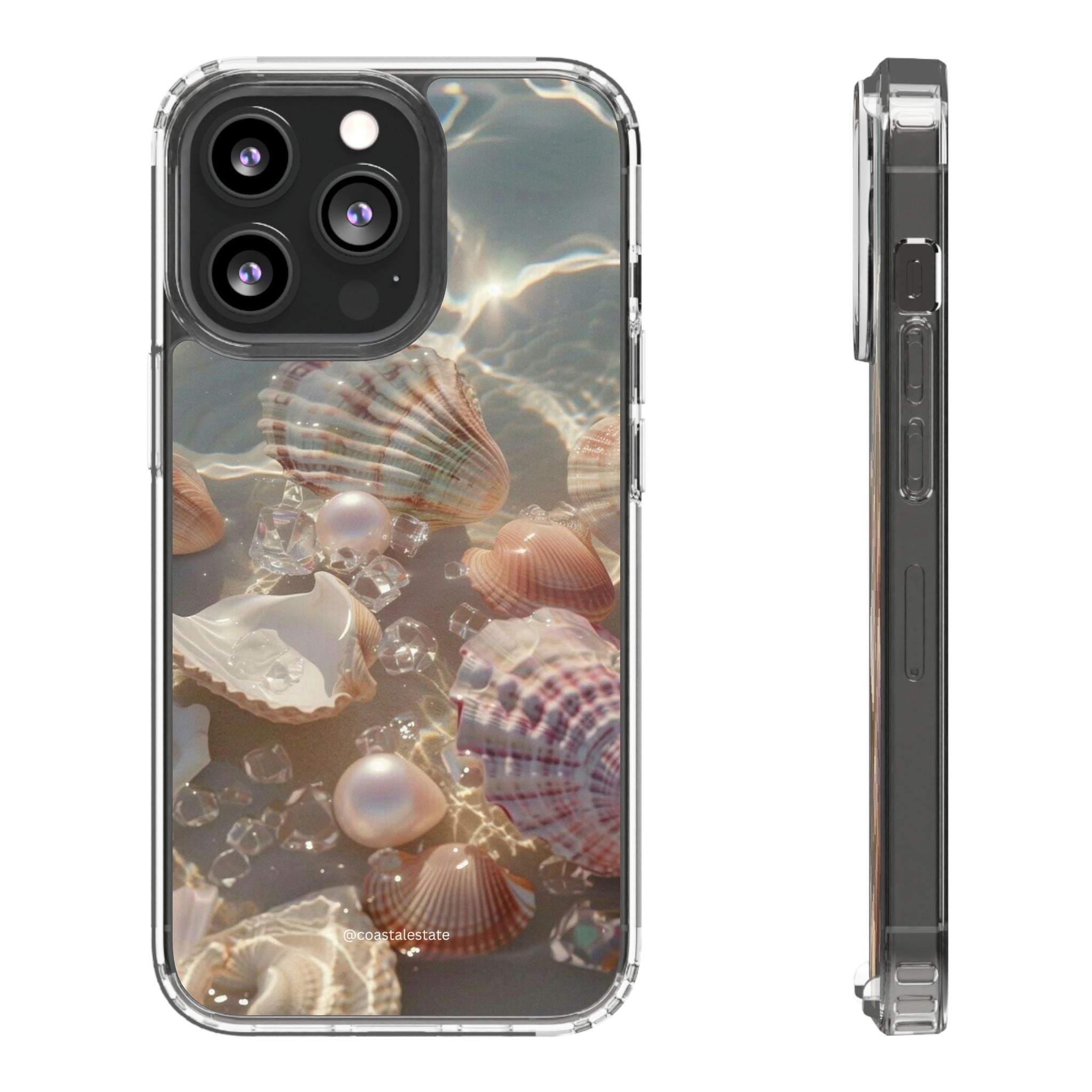 Seashell Pearl Clear Phone Case