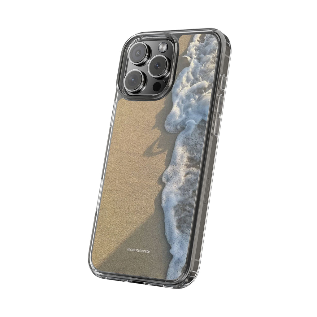 Clear Phone Case — Realistic Beach Wave Sand Design