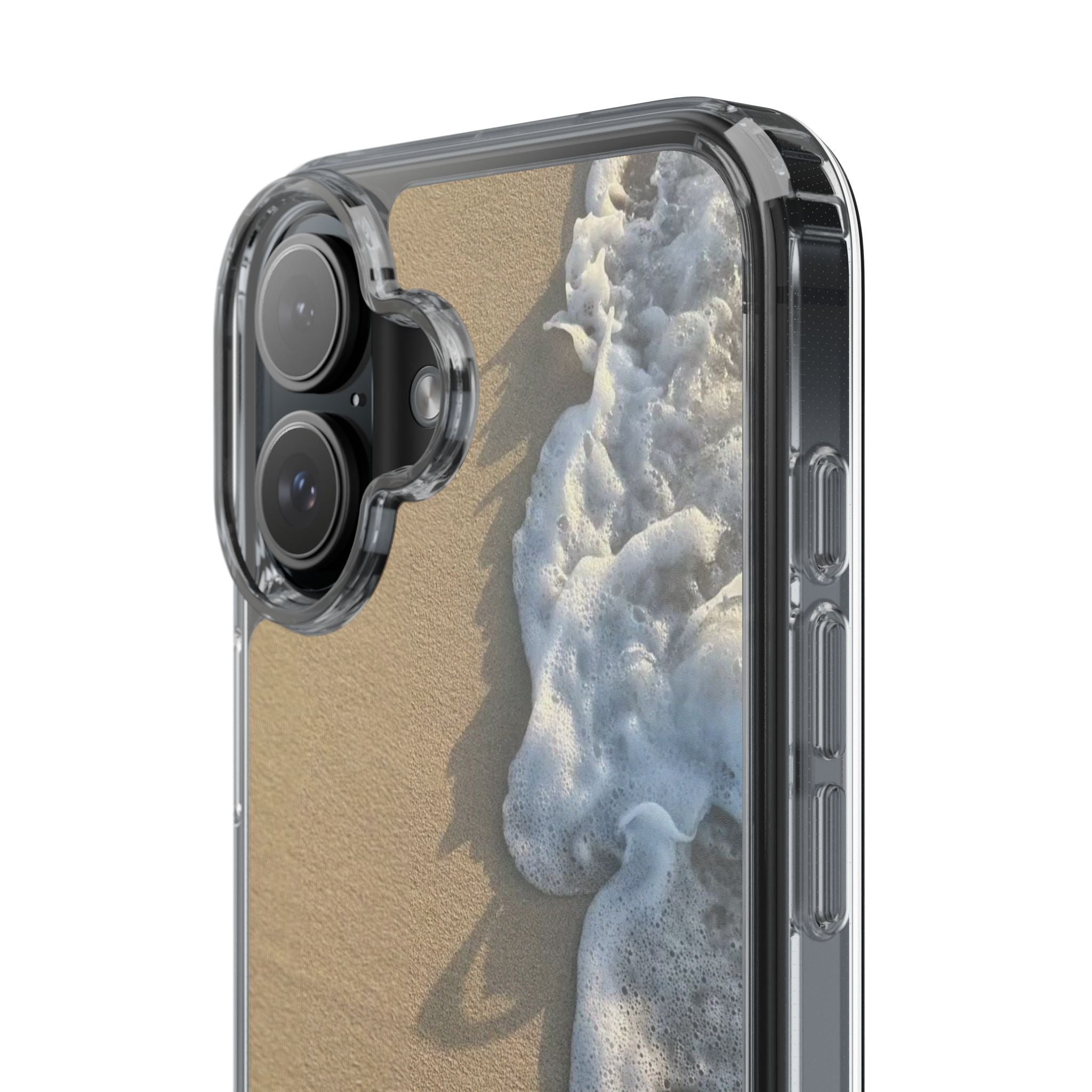 Clear Phone Case — Realistic Beach Wave Sand Design