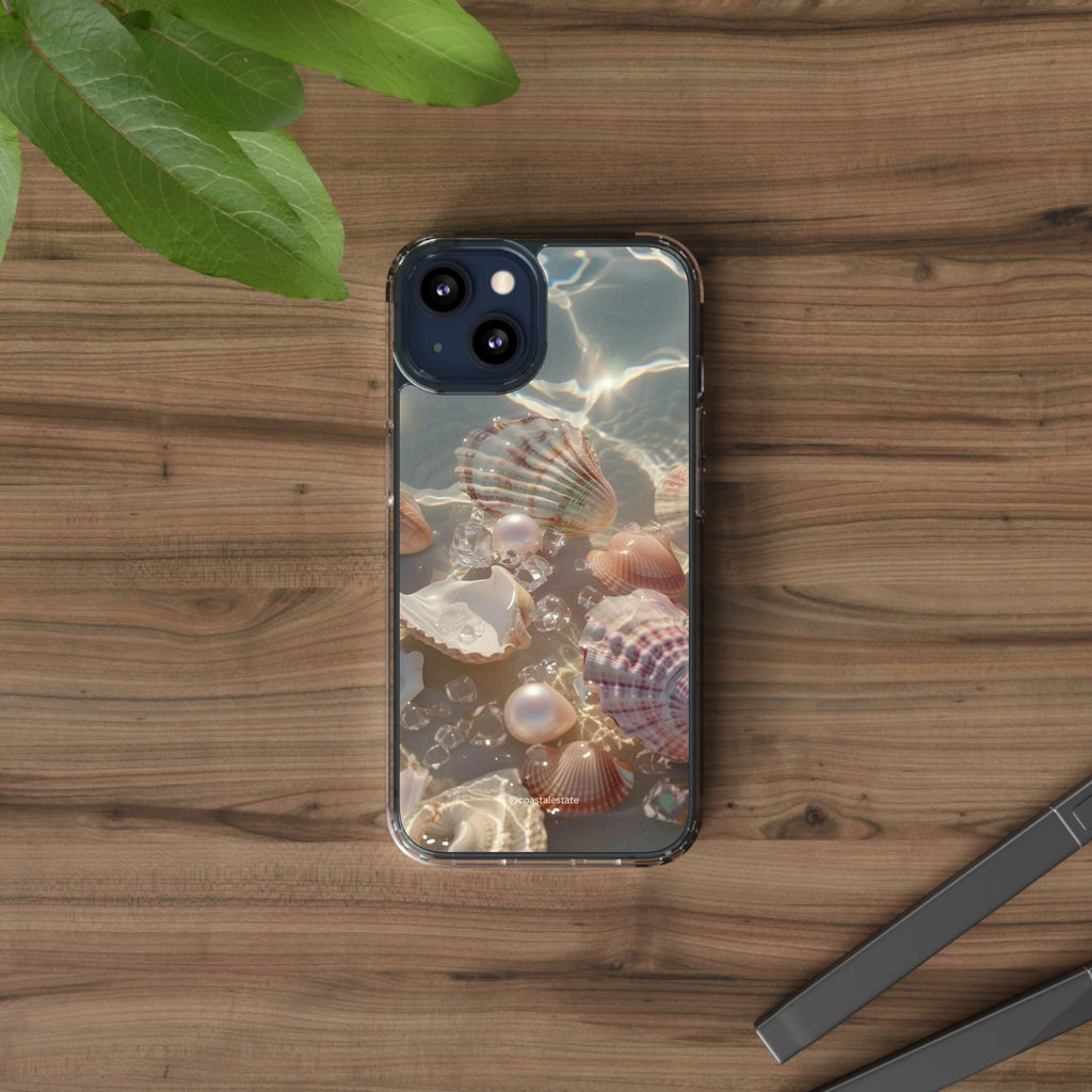 Seashell Pearl Clear Phone Case