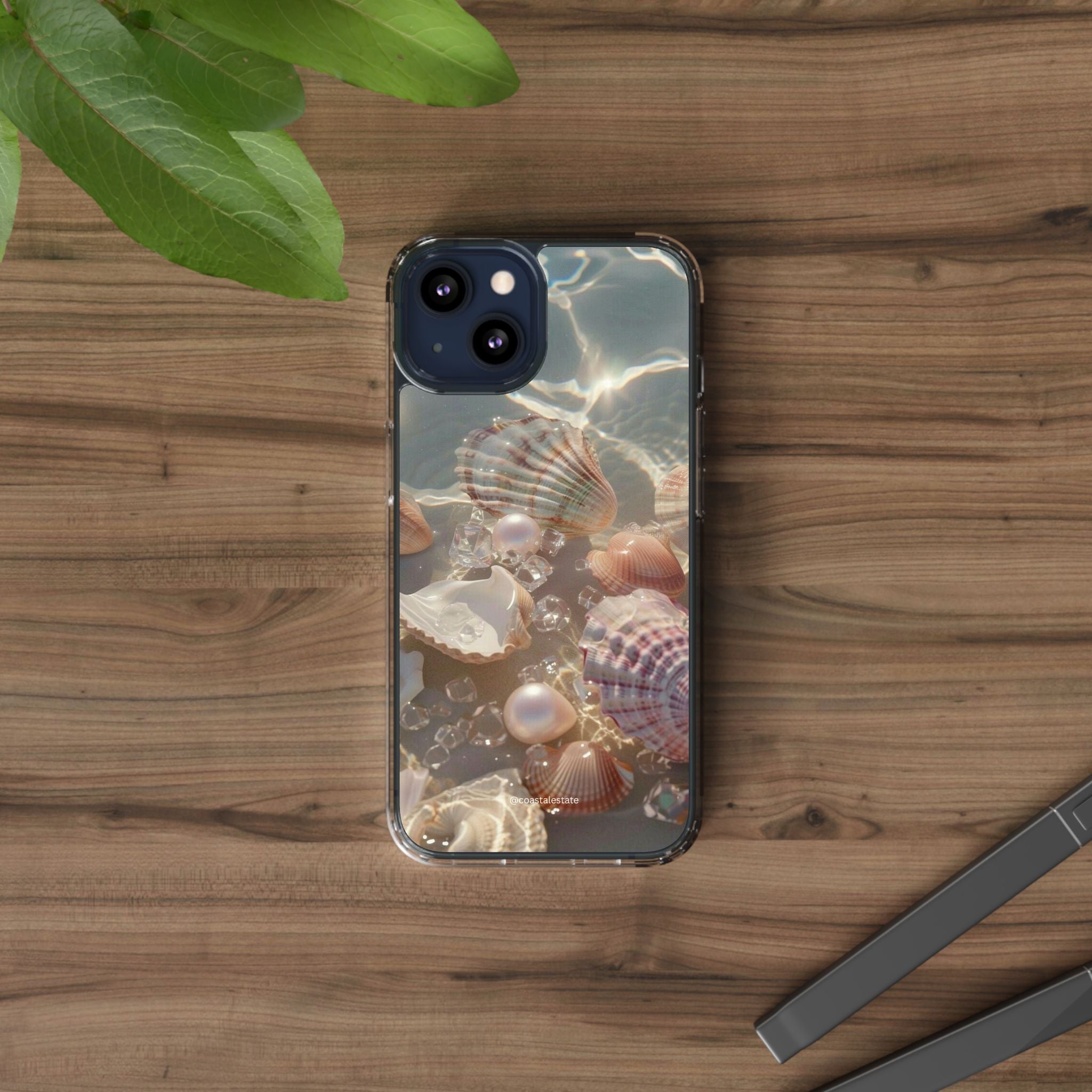 Seashell Pearl Clear Phone Case