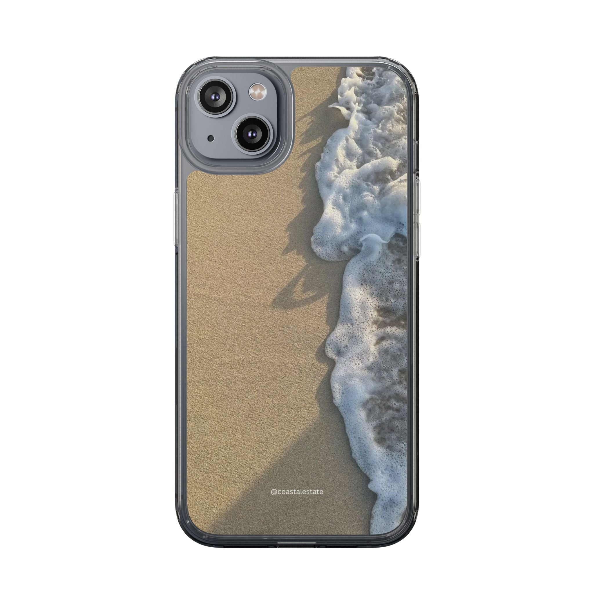 Clear Phone Case — Realistic Beach Wave Sand Design