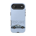 Porsche Sports Car Tough Phone Case — Light Blue Illustrated Porsche Design