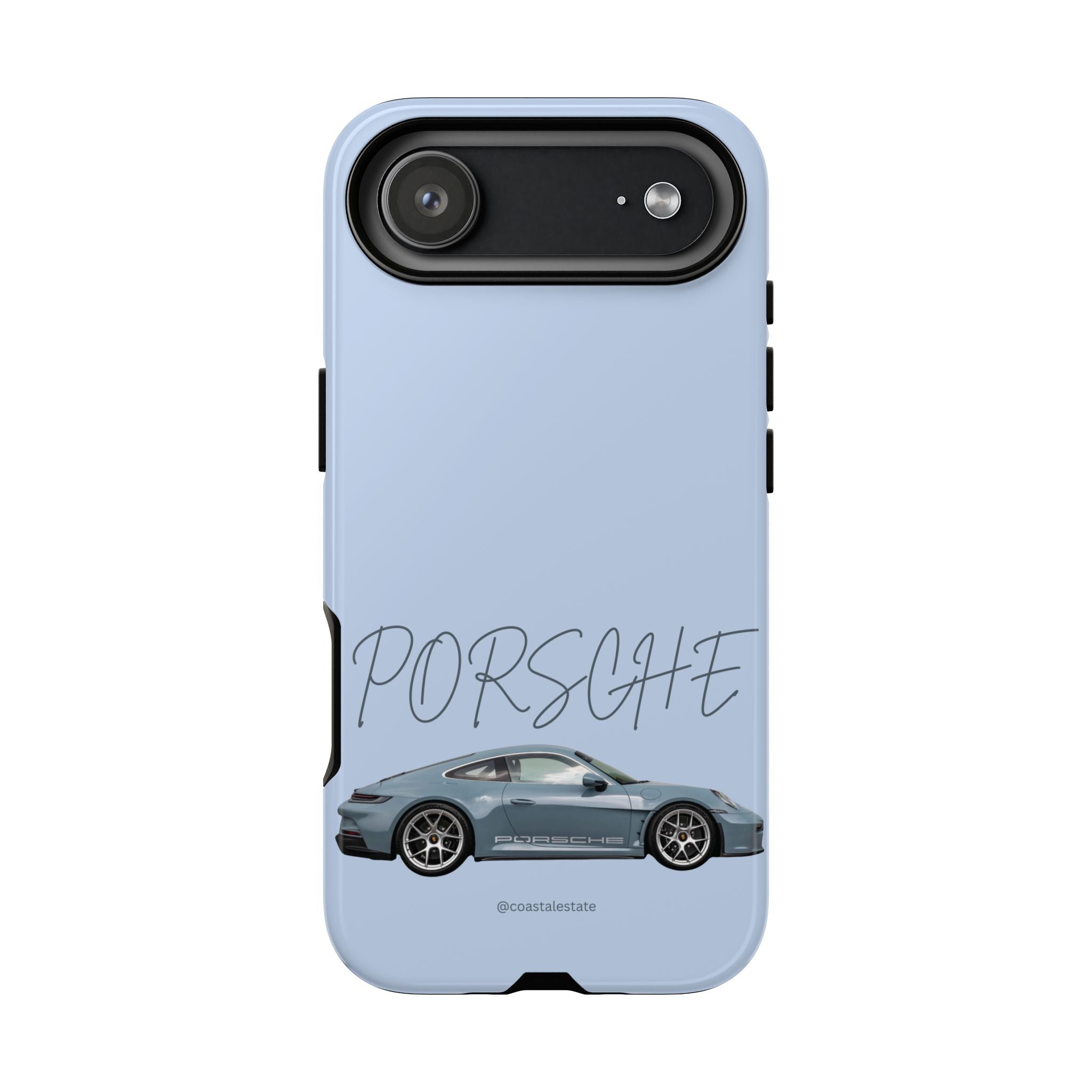 Porsche Sports Car Tough Phone Case — Light Blue Illustrated Porsche Design