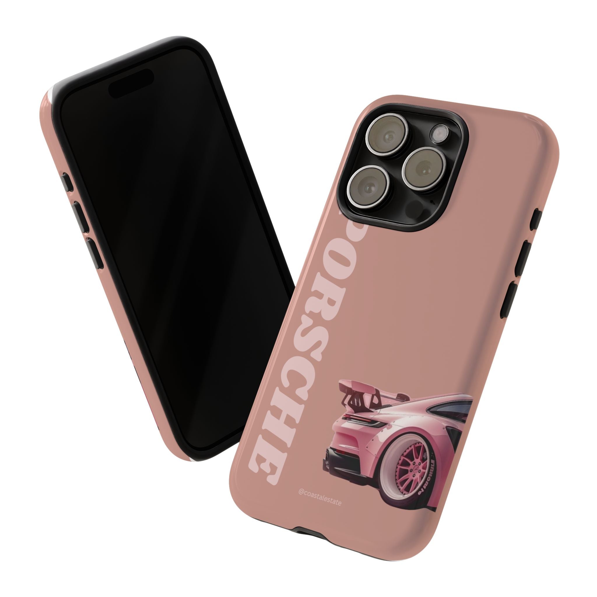 Pink Porsche Illustration phone case | Porsche phone case
