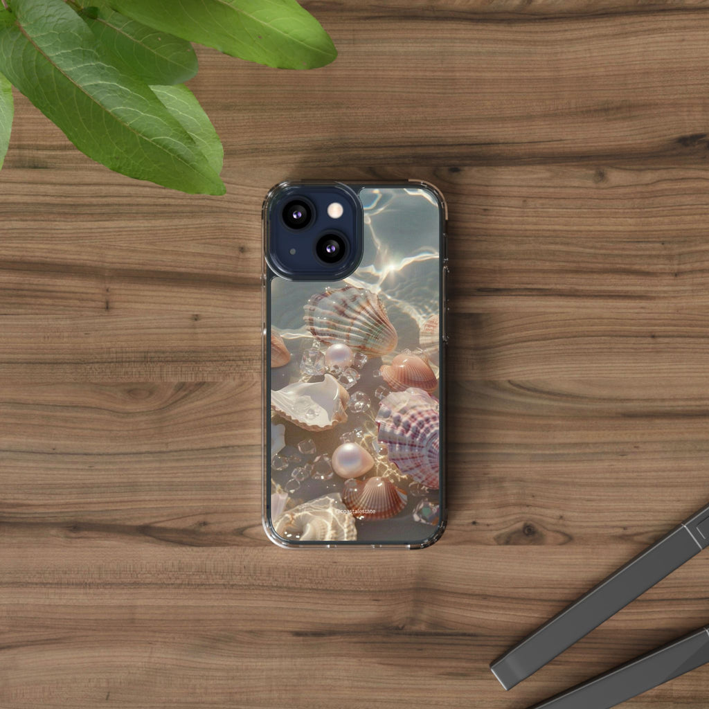 Seashell Pearl Clear Phone Case