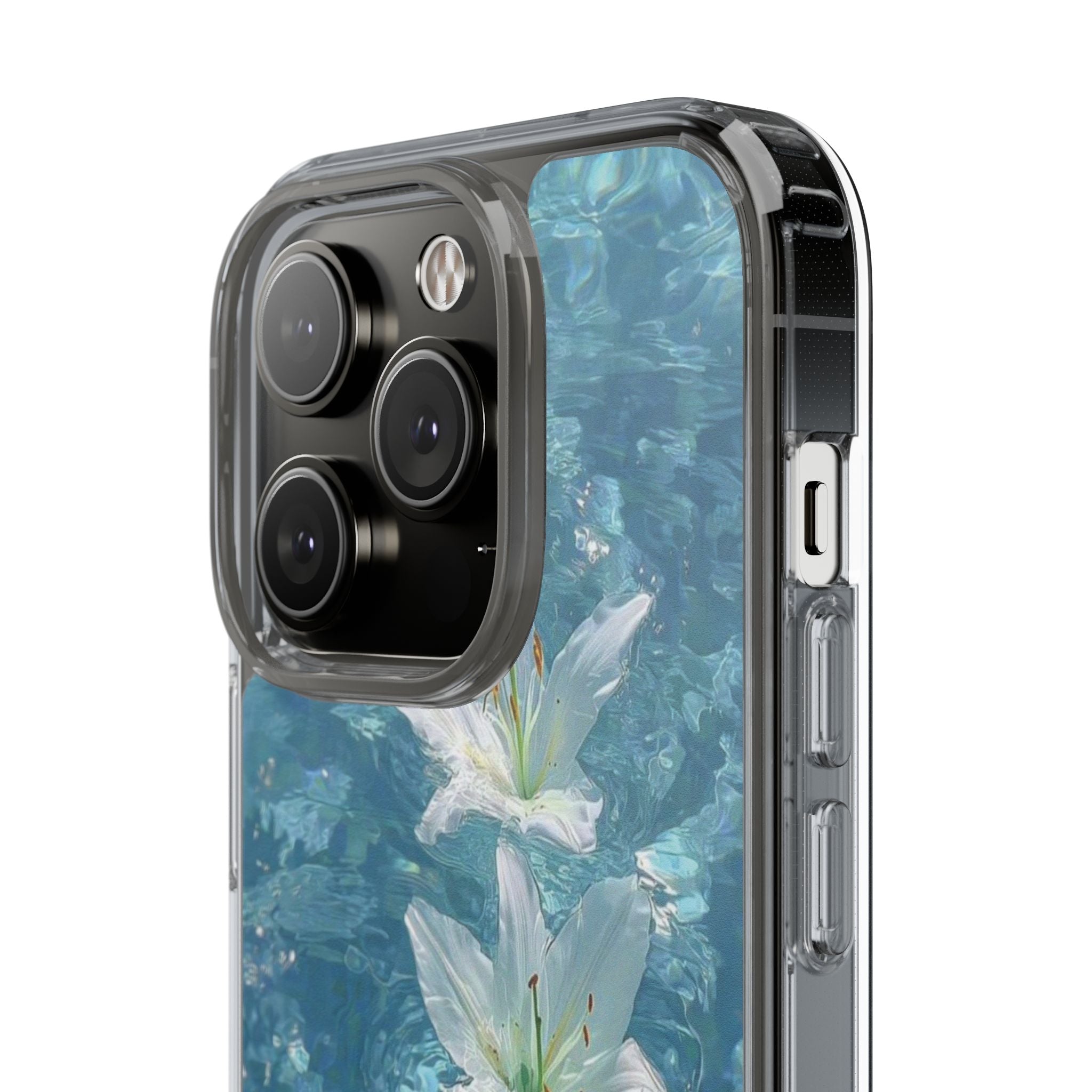 Floral Water Lily Clear Phone Case