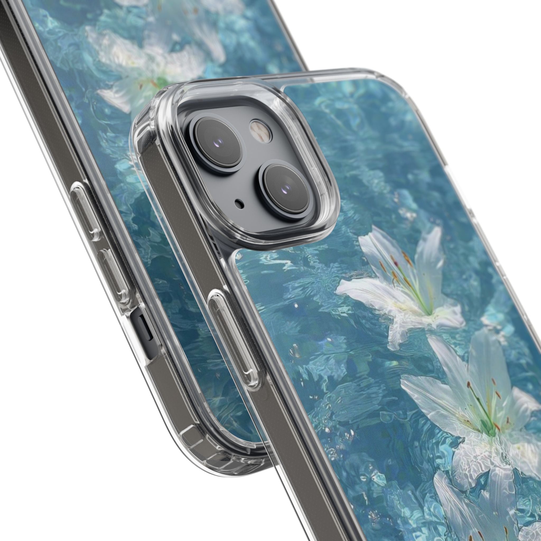 Floral Water Lily Clear Phone Case