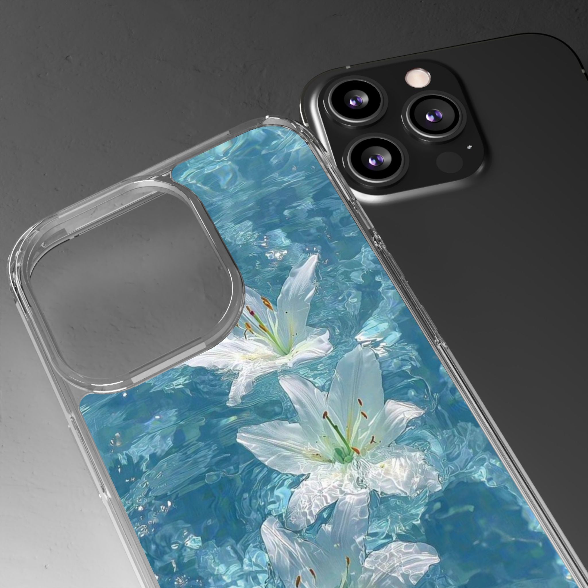 Floral Water Lily Clear Phone Case