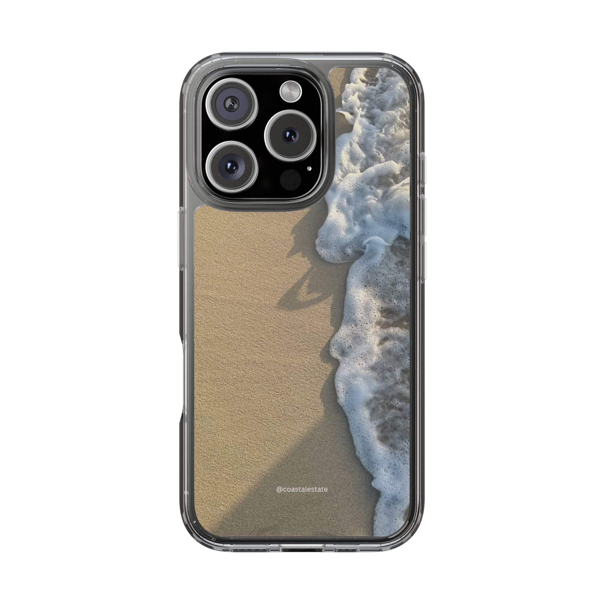 Clear Phone Case — Realistic Beach Wave Sand Design