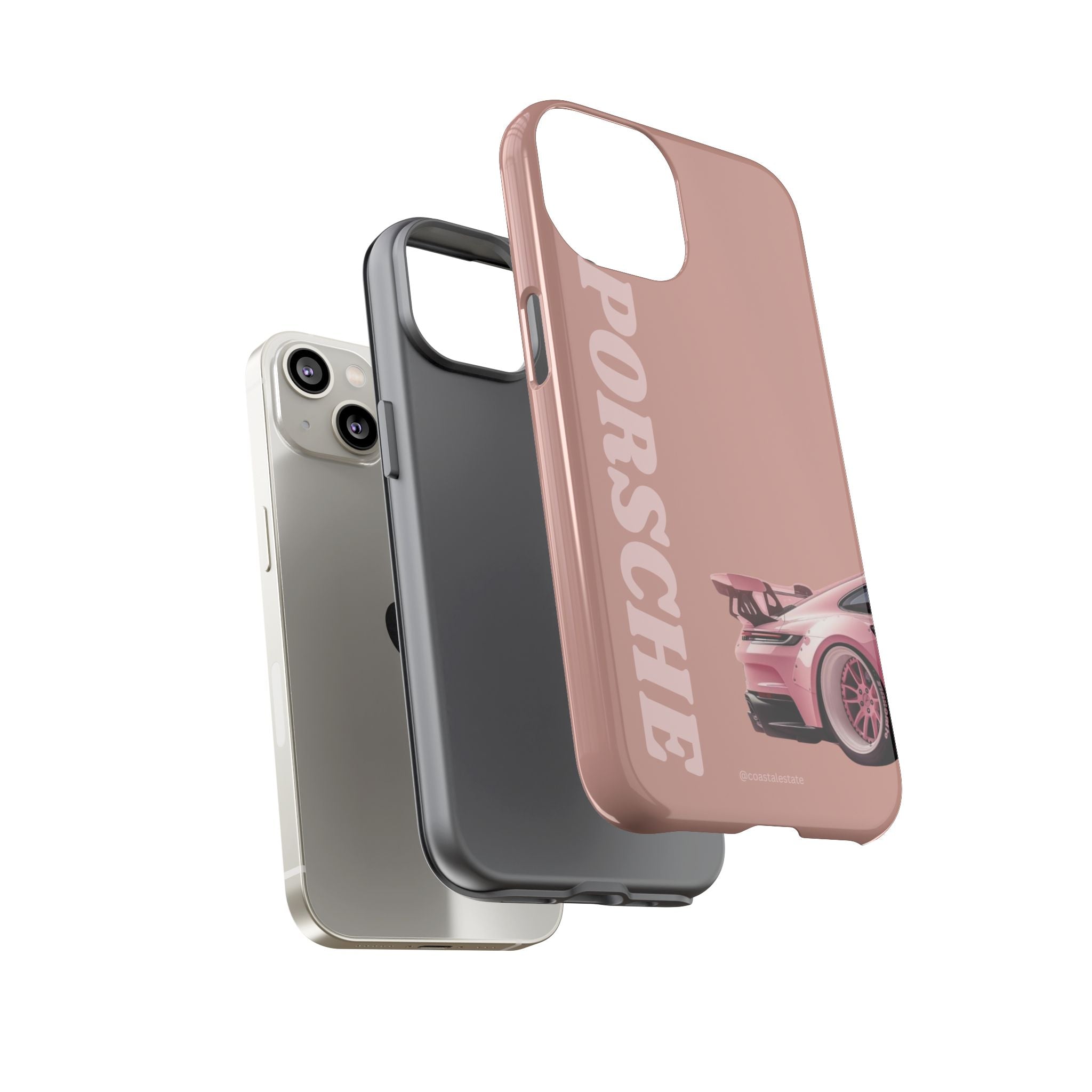 Pink Porsche Illustration phone case | Porsche phone case