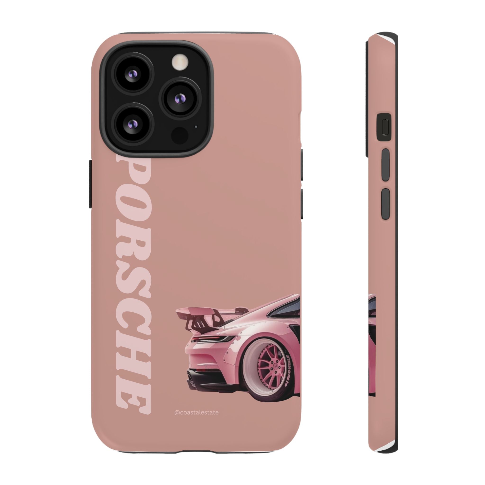Pink Porsche Illustration phone case | Porsche phone case