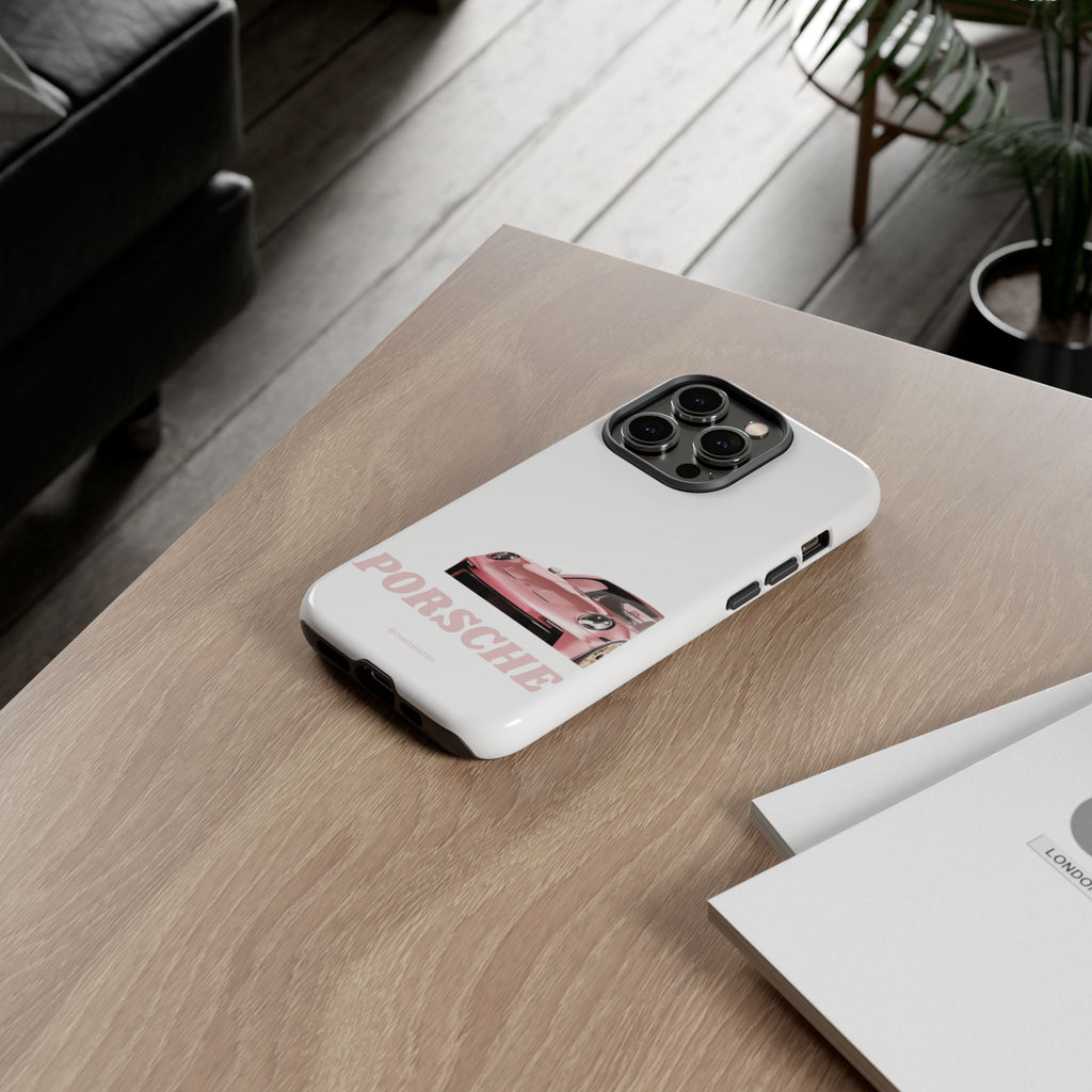Porsche Pink Sports Car Phone Case - Stylish Automotive iPhone Cover