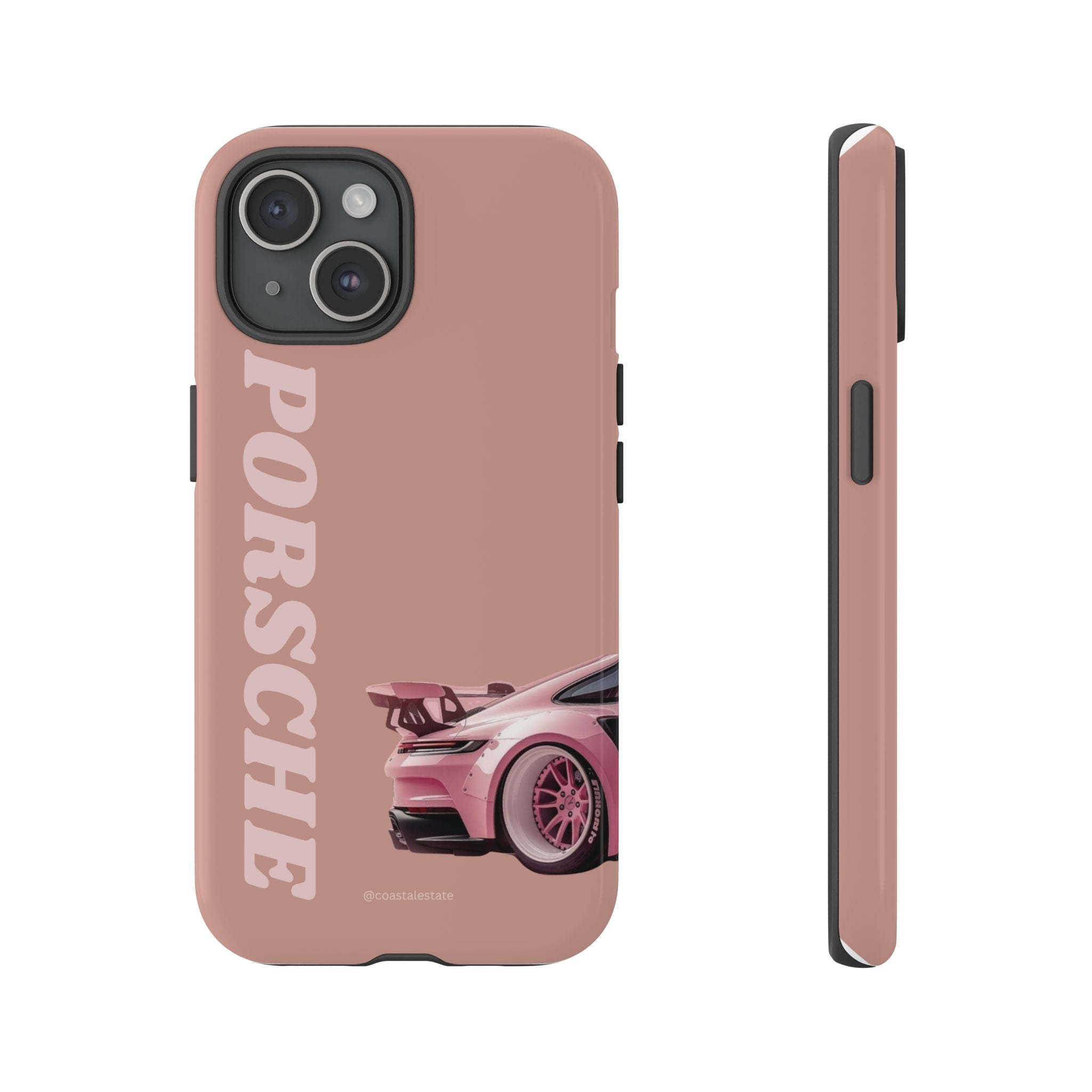 Pink Porsche Illustration phone case | Porsche phone case