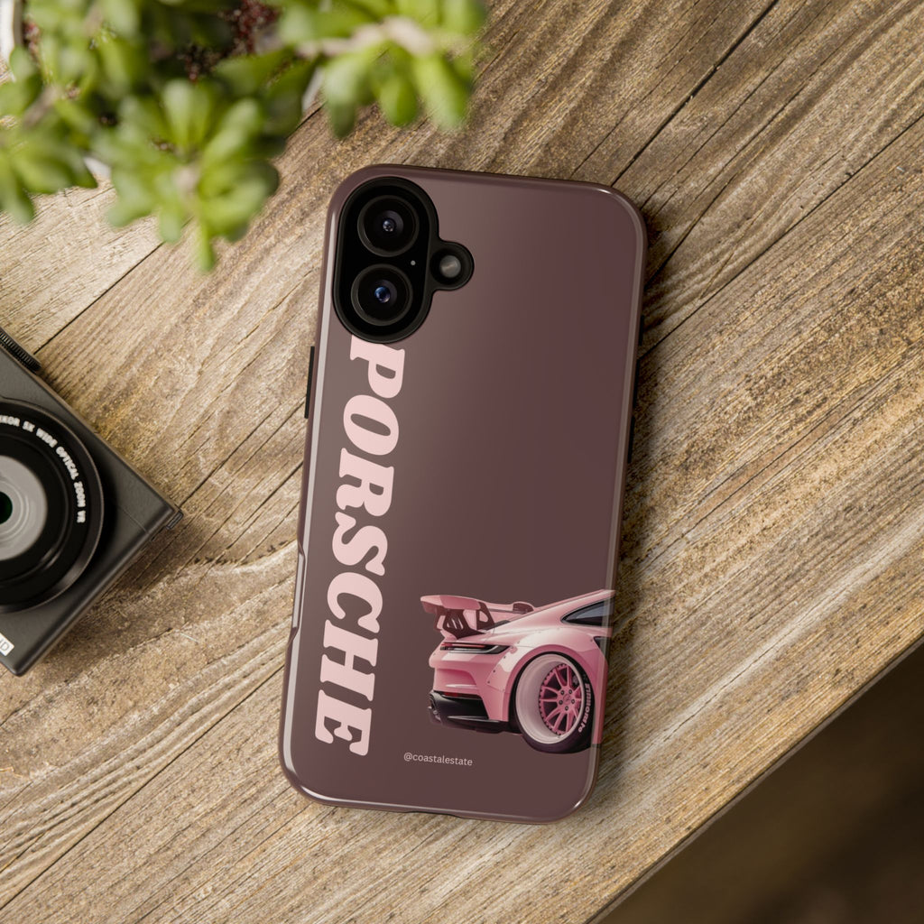 Pink Porsche Illustration Phone Case | iPhone Samsung