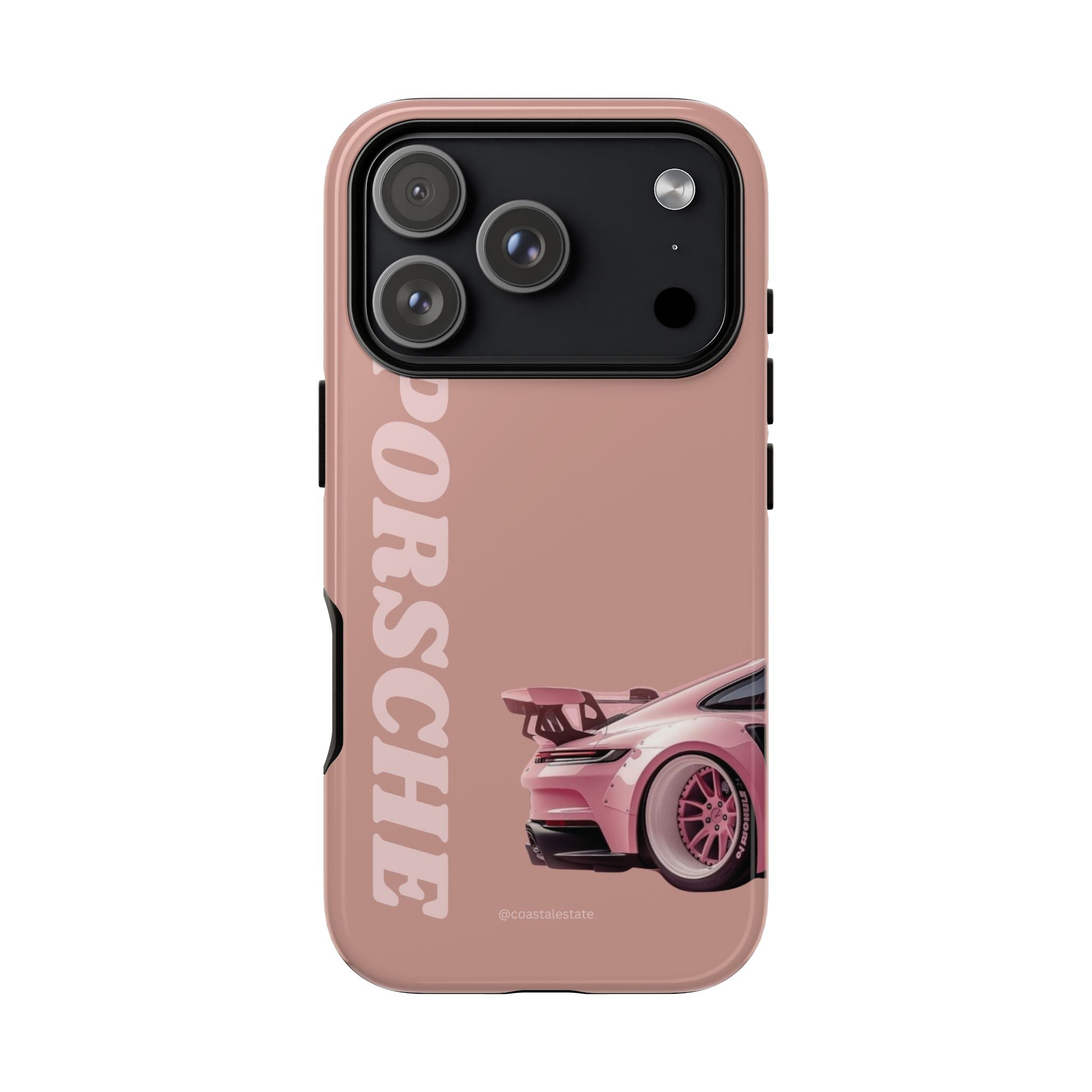 Pink Porsche Illustration phone case | Porsche phone case